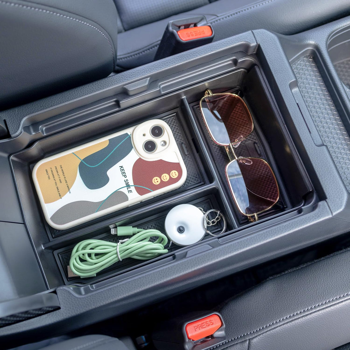 Pimcar Center Console Organizer Compatible With Honda Crv 2023 2024 2025 Accessories Cr-V Hybrid Sport Armrest Tray Abs Plastic