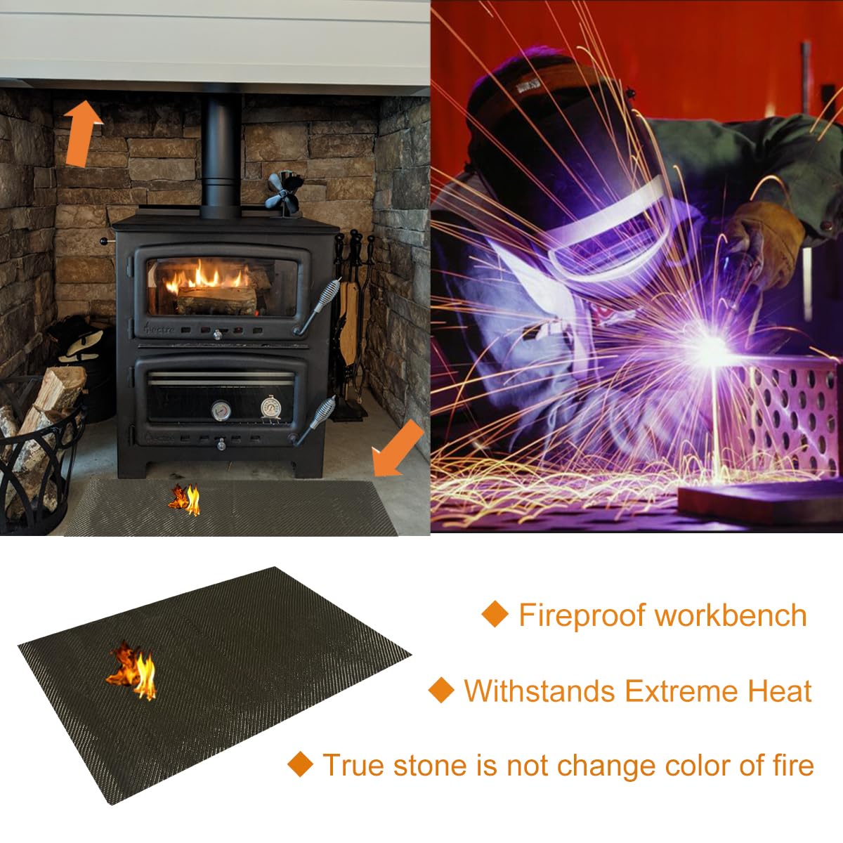 Degeoberlin Titanium Adhesive Backed Exhaust Heat Shield 12'' X 47'' For Wall Behind Grill 2500 Degrees High Temp Protection Mat