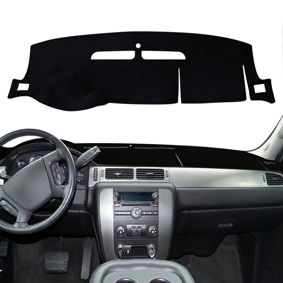 Lantiverse Compatible with Dash Cover Chevy Chevrolet Silverado 1500LT/WT 2007-2013, 2500 HD/3500 HD 2007-2013,GMC Sierra 2007-2