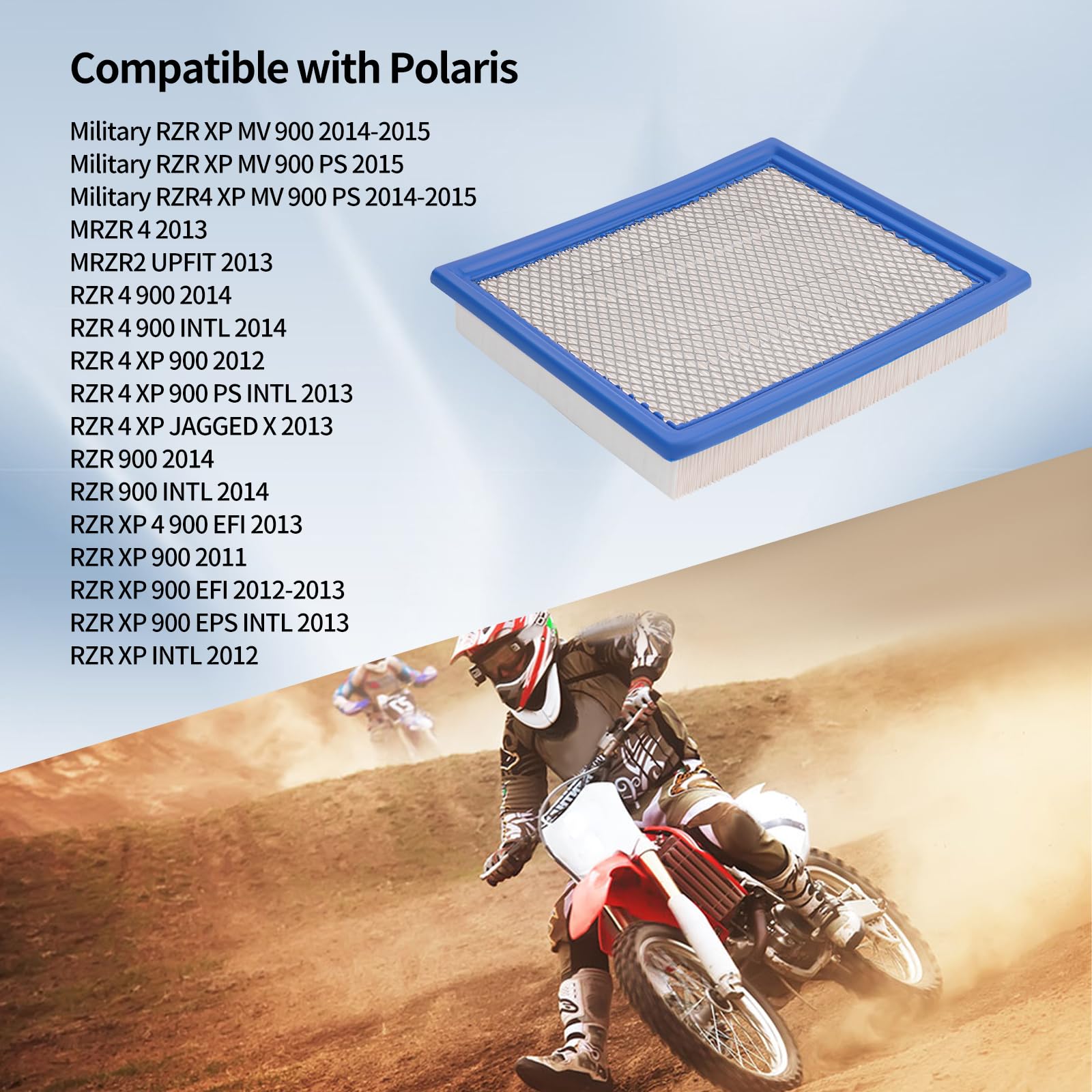 Air Filter 7081622 7081889 Compatible With Polaris Rzr 900 / Rzr 4 900 / Rzr 900 Xp/Rzr 900 Xp 4 2011 2012 2013 2014 2015