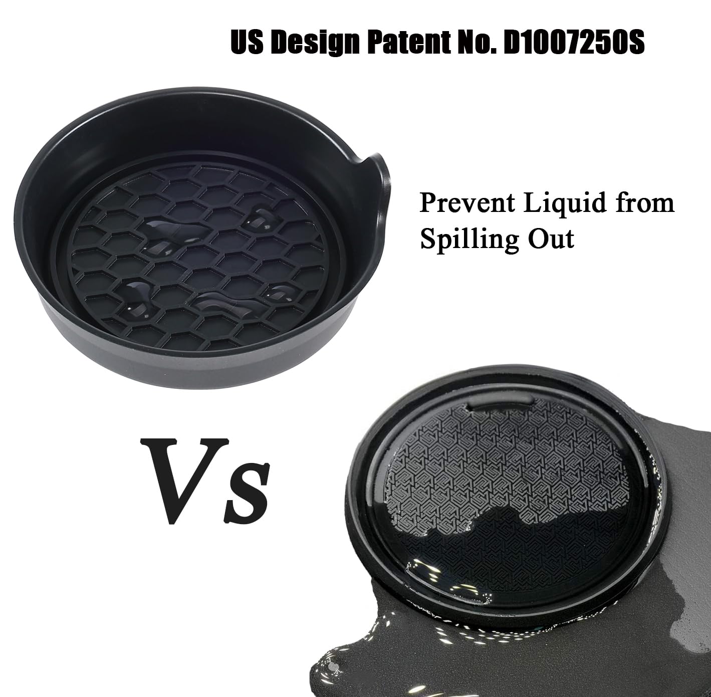 Amooca Car Cup Coaster Universal Automotive Waterproof Non-Slip Cup Holders Sift-Proof Spill Holder Car Interior Accessories 2 Pack Black