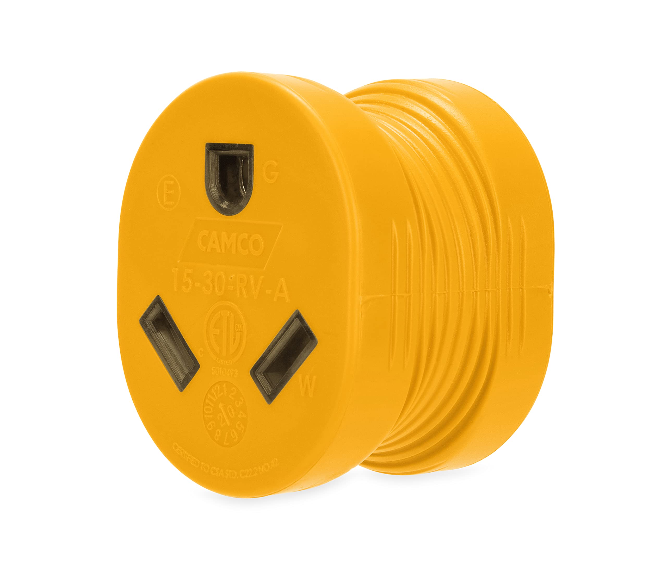 Camco 55223 Rv Powergrip Electric Adapter, 15A Male To 30A Female - Quantity 4