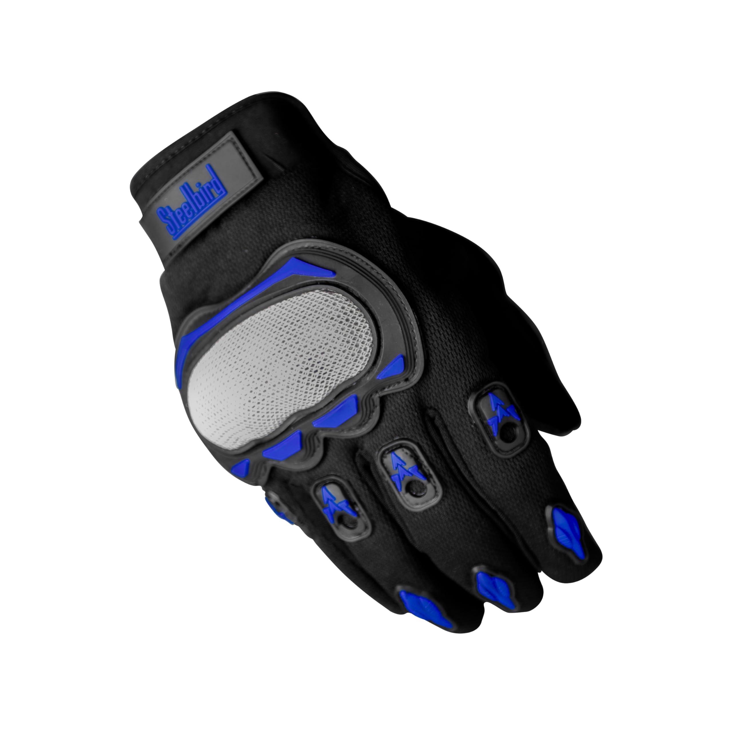 Steelbird Experience 1.0 Reflective Full Finger Bike Riding Gloves With Touch Screen Sensitivity At Thumb And Index Finger, Prot