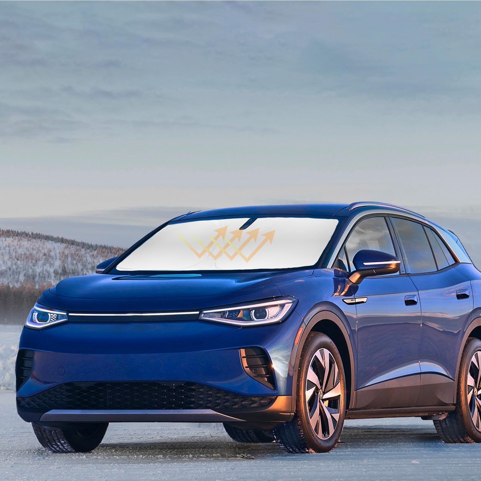 Sun Shade For Vw Id.4 Windshield Sun Shade Custom Fit 2021-2023 2024 2025 Vw Id.4 For Volkswagen Accessories Windshield Cover Fo