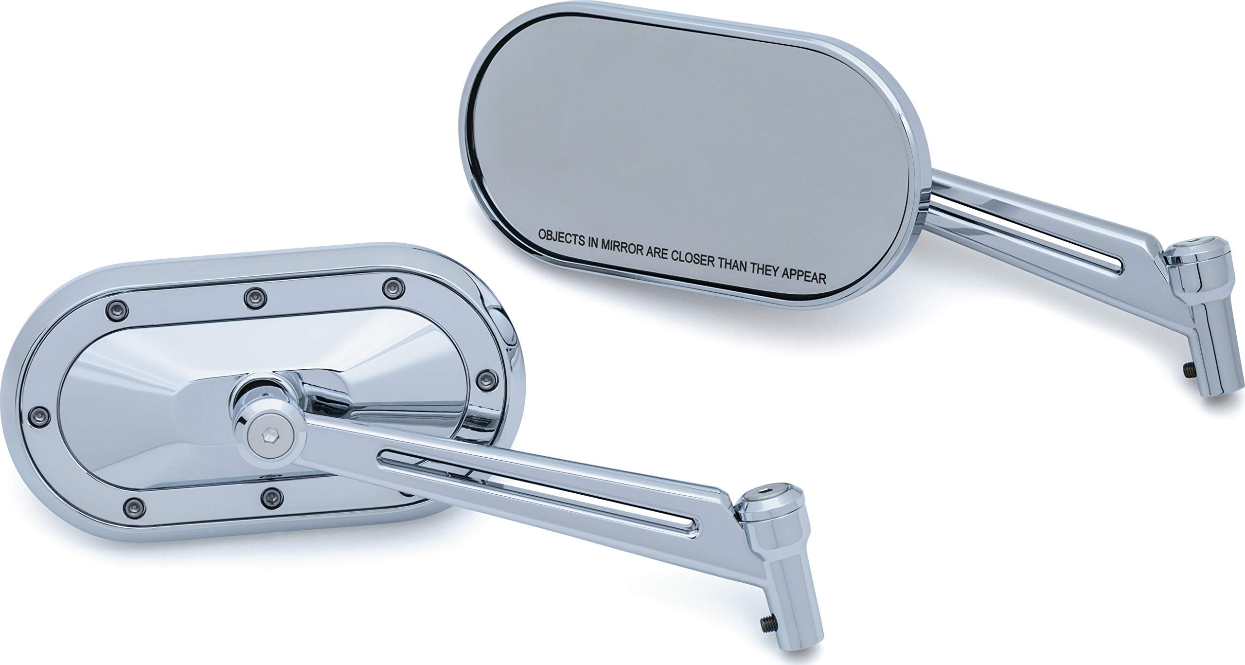 Kuryakyn 1736 Motorcycle Handlebar Accessory: Heavy Industry Rear View Side Mirrors, Chrome, 1 Pair