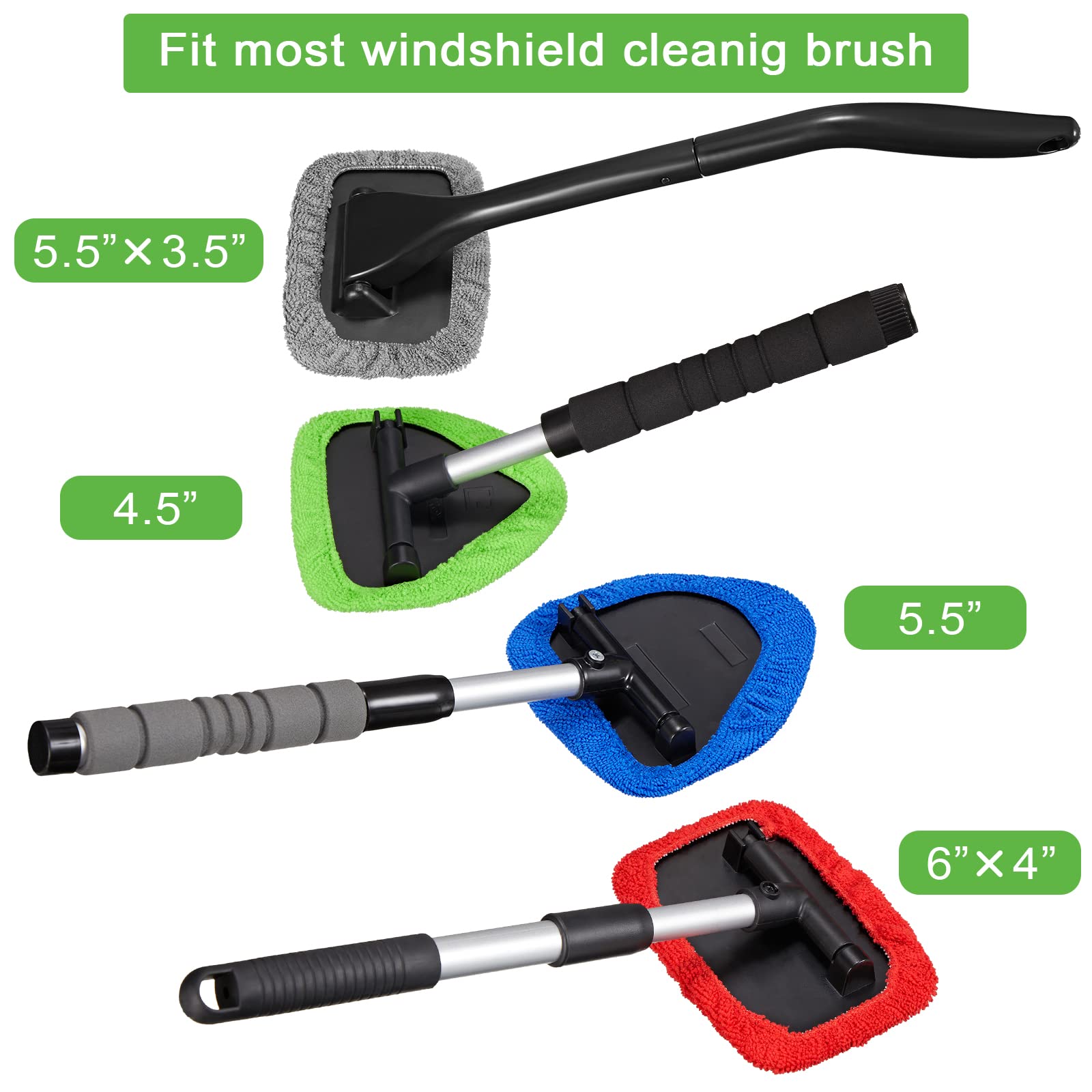 20 Pack Car Care Microfiber Cloths For Windshield Cleaner, Replaced Microfiber Pads Cover Kit For Auto Windshield Cleaning Tool Glass Cleaner Wiper, Interior Car Window Cleaner Washing Bonnets (20)