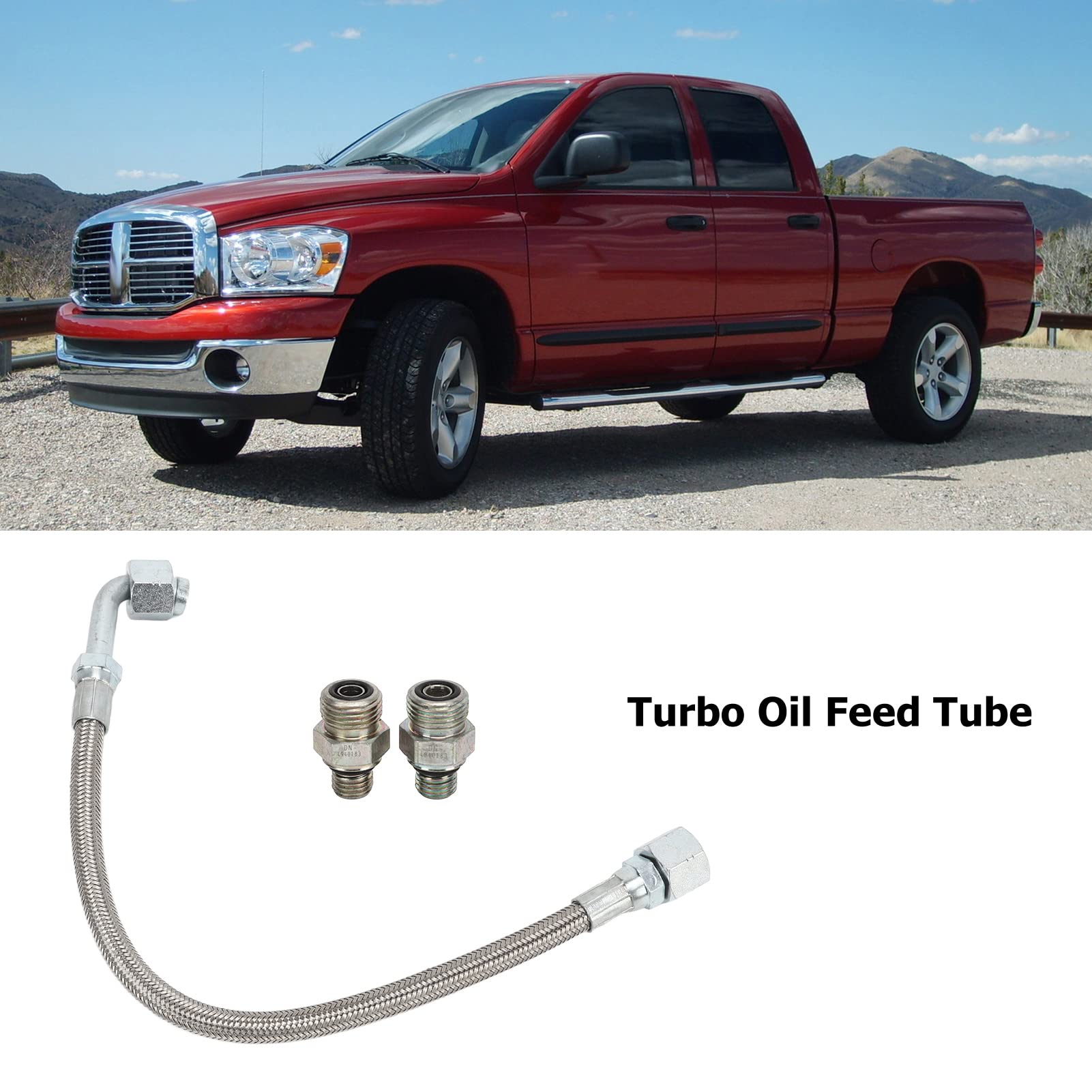 Turbo Oil Feed Line Tube, Turbo Oil Feed Line Tube 3927911 Metal Alloy Turbine Supply Pipe With Connector Replacement For 5.9L 24V 1998 2002
