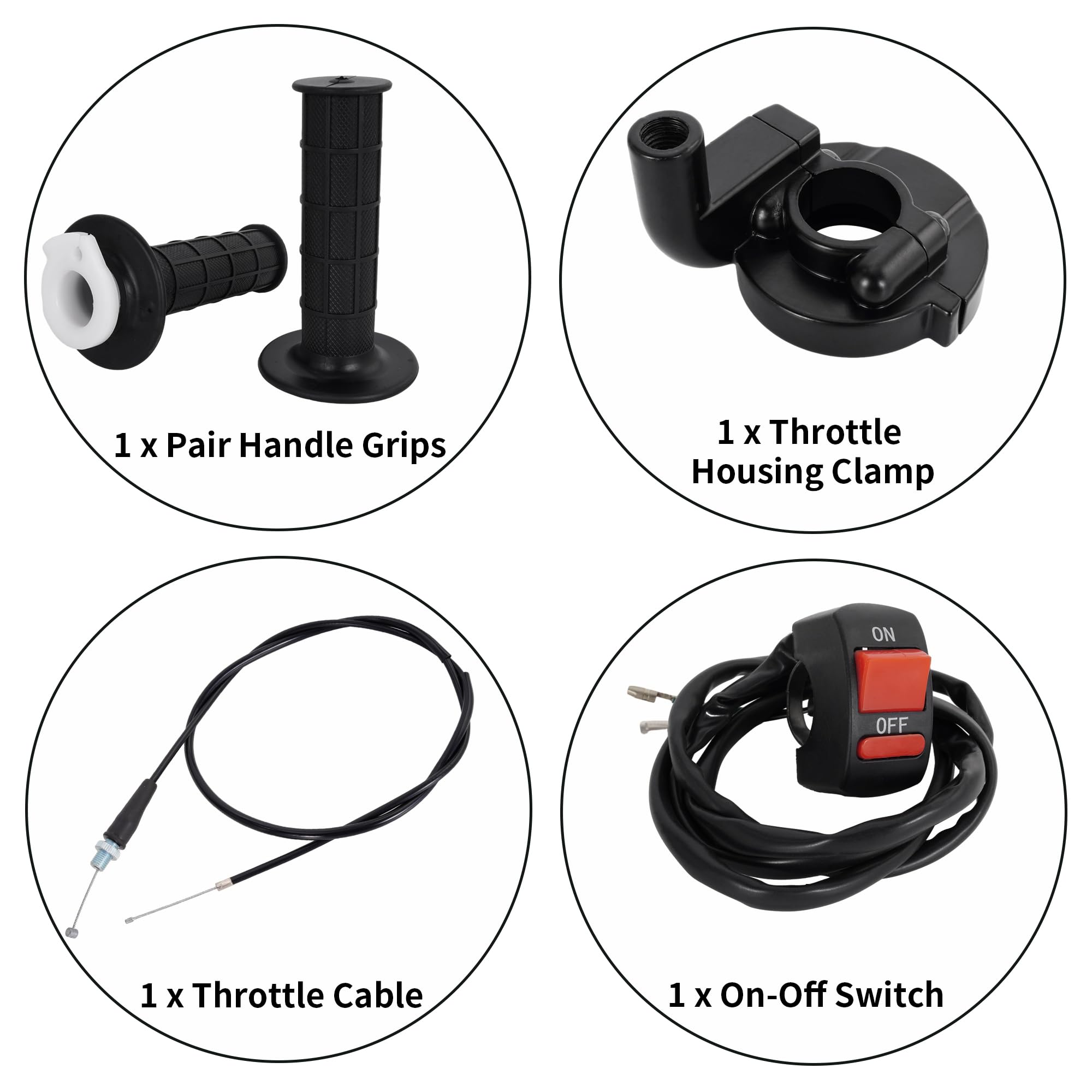 Rutu 7/8' 22Mm Twist Throttle Accelerator Handle Grips With 51 Inches Cable Throttle Clamp On Off Switch For 50Cc 90Cc 110Cc 125Cc Ssr Coolster Apollo Crf50 Atv Quad Go Kart Pit Bike Dirt Bike