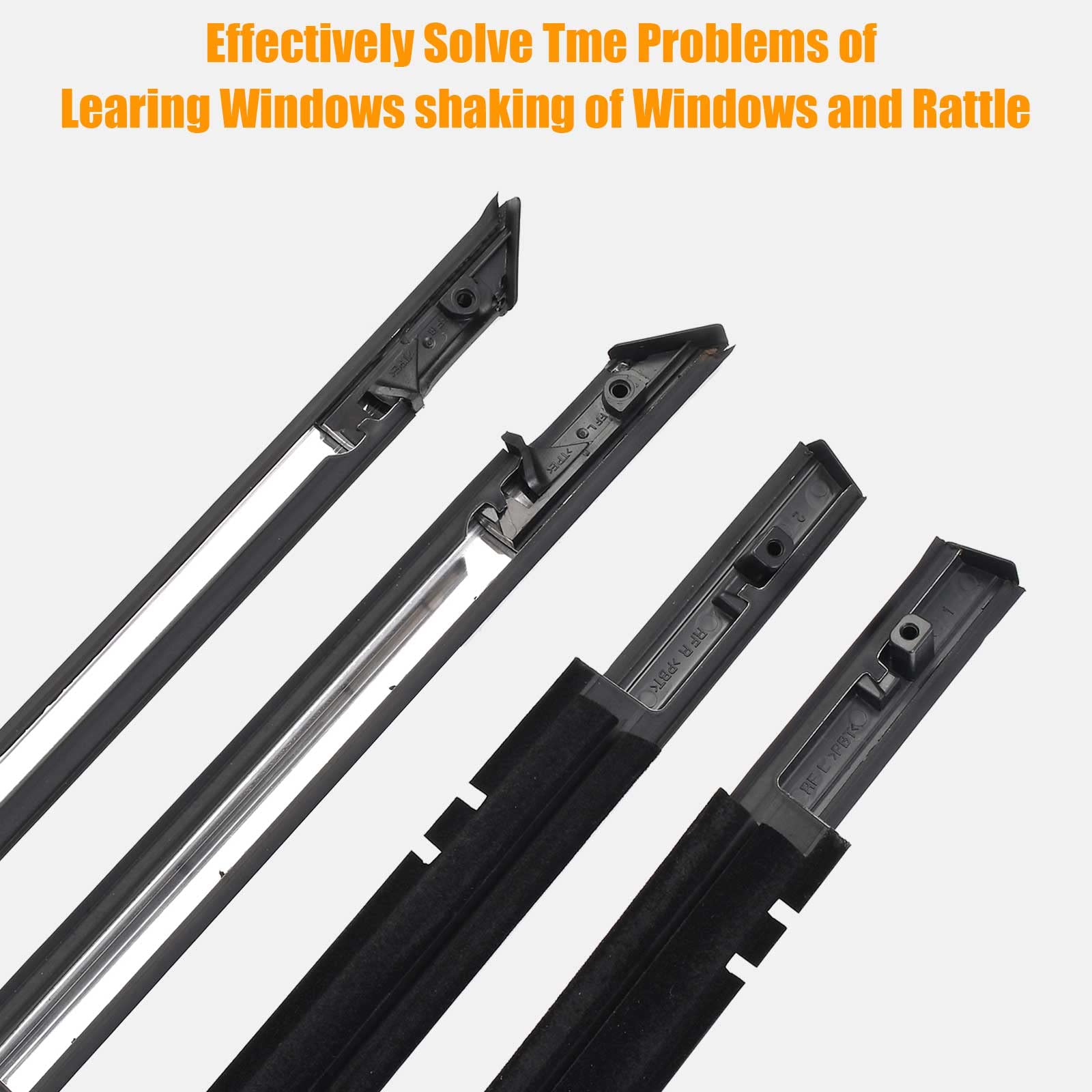 Yzqpnb Weatherstrip Window Molding Trim Seal Belt Chrome Compatible With Honda Accord 2008-2012 Front Rear Left Driver & Right Passenger Side Door Exterior Window Trim # 72410-Ta0-A01 72450-Ta0-A01