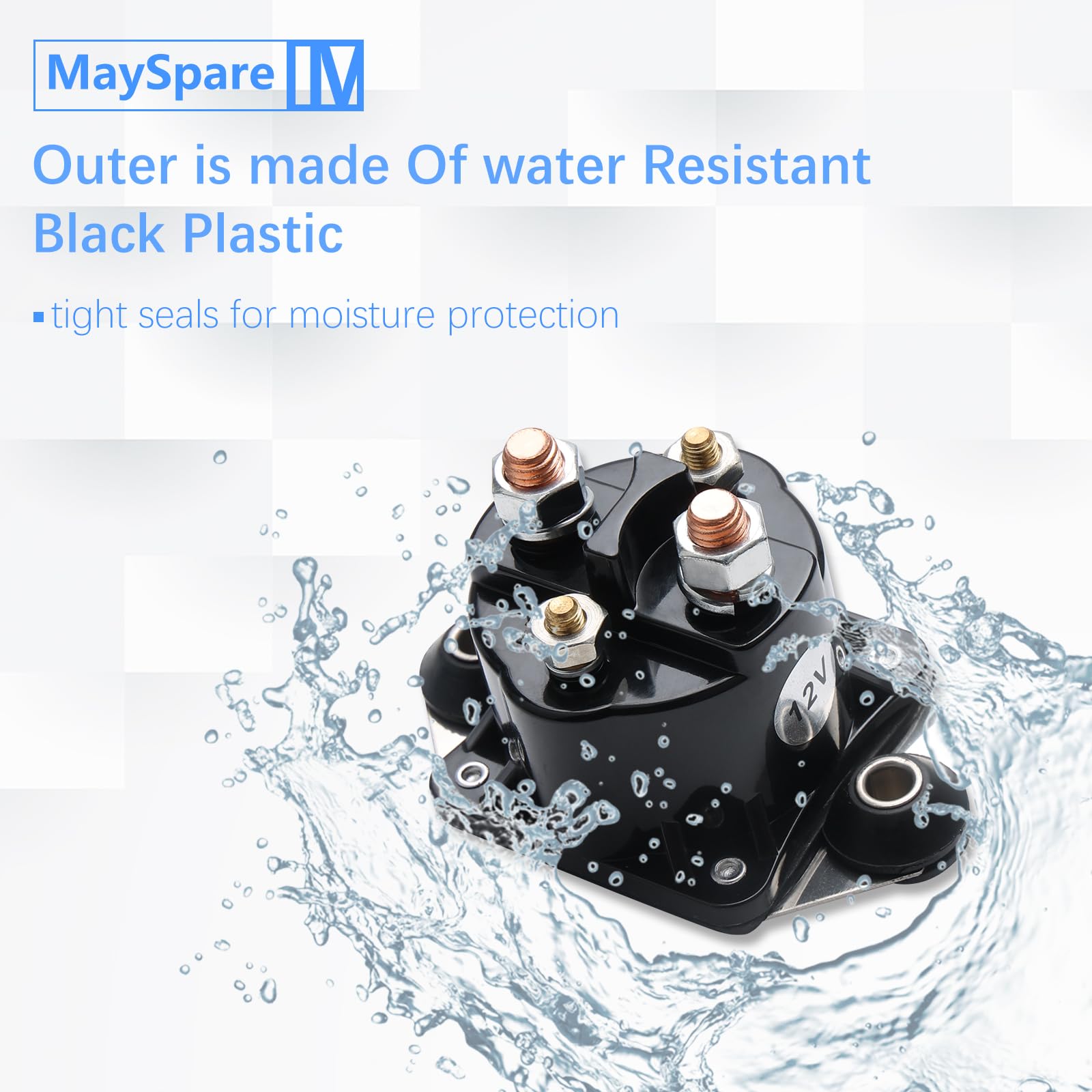 MaySpare Starter Solenoid Relay Compatible with Mercury Force Marine 340 50 75 90 120,Replace 89-817109A1 89-817109A2 89-817109A