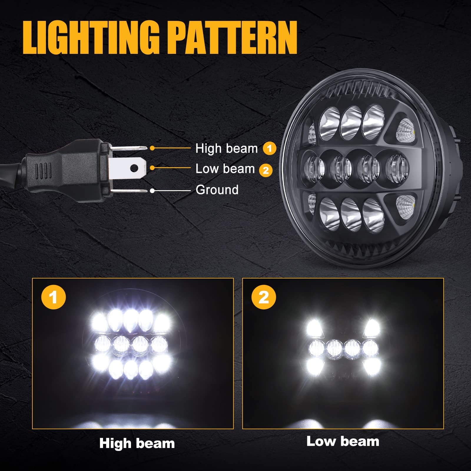 Suparee 5.75 Inch Led Motorcycle Headlight Plug & Play 5-3/4'' Motorcycle Projection Headlight With 14 Chips Compatible With Dyn