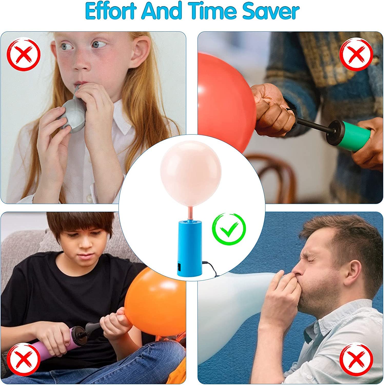 Birodeko Electric Air Pump - Portable Inflator, Air Blower For All Party Balloons, Great For Long Animal Twisty Curly Balloon, F