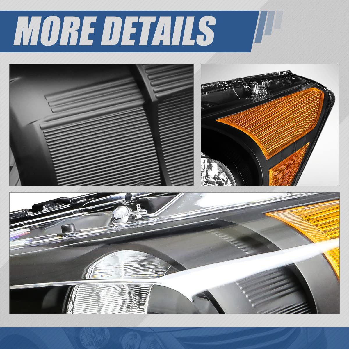 Auto Dynasty Headlights Assembly Compatible With 2008-2012 Honda Accord 4-Door Sedan, Driver And Passenger Side Halogen Headlamp