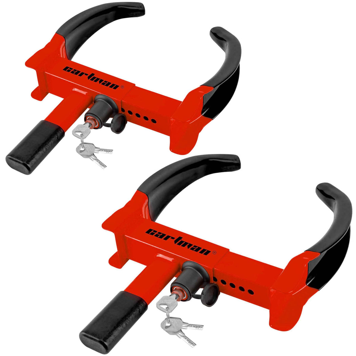 Cartman 2 Packs Heavy Duty Trailer Lock Wheel Clamp, Red/Black Universal Security Tire Lock, Adjustable Anti Theft Lock For Trai