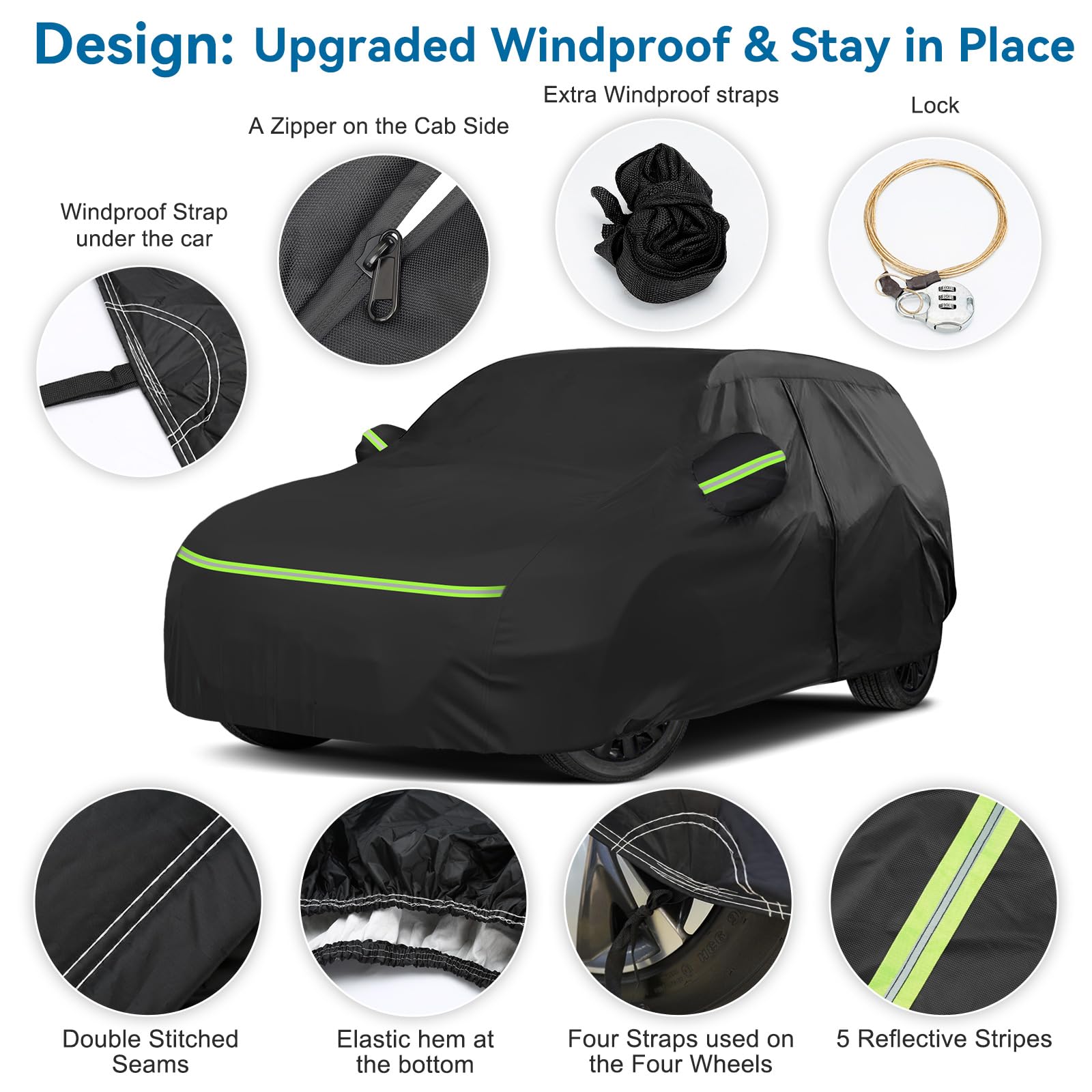 Full Car Covers For 2014-2025 Mini Cooper/Cooper S/Hardtop/Clubman/Countryman 4 Door, Car Cover Waterproof Heavy Duty All-Weathe