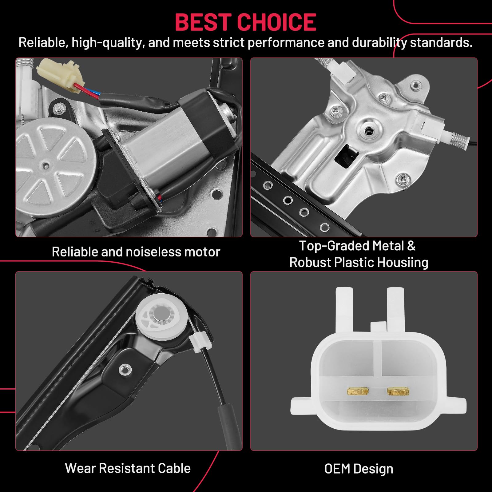 BDFHYK 751-740 Power Window Regulator with Motor Front Right for 2012-2015 Chevy Cruze 2016 Chevy Cruze Limited 2012 2013 2014 2