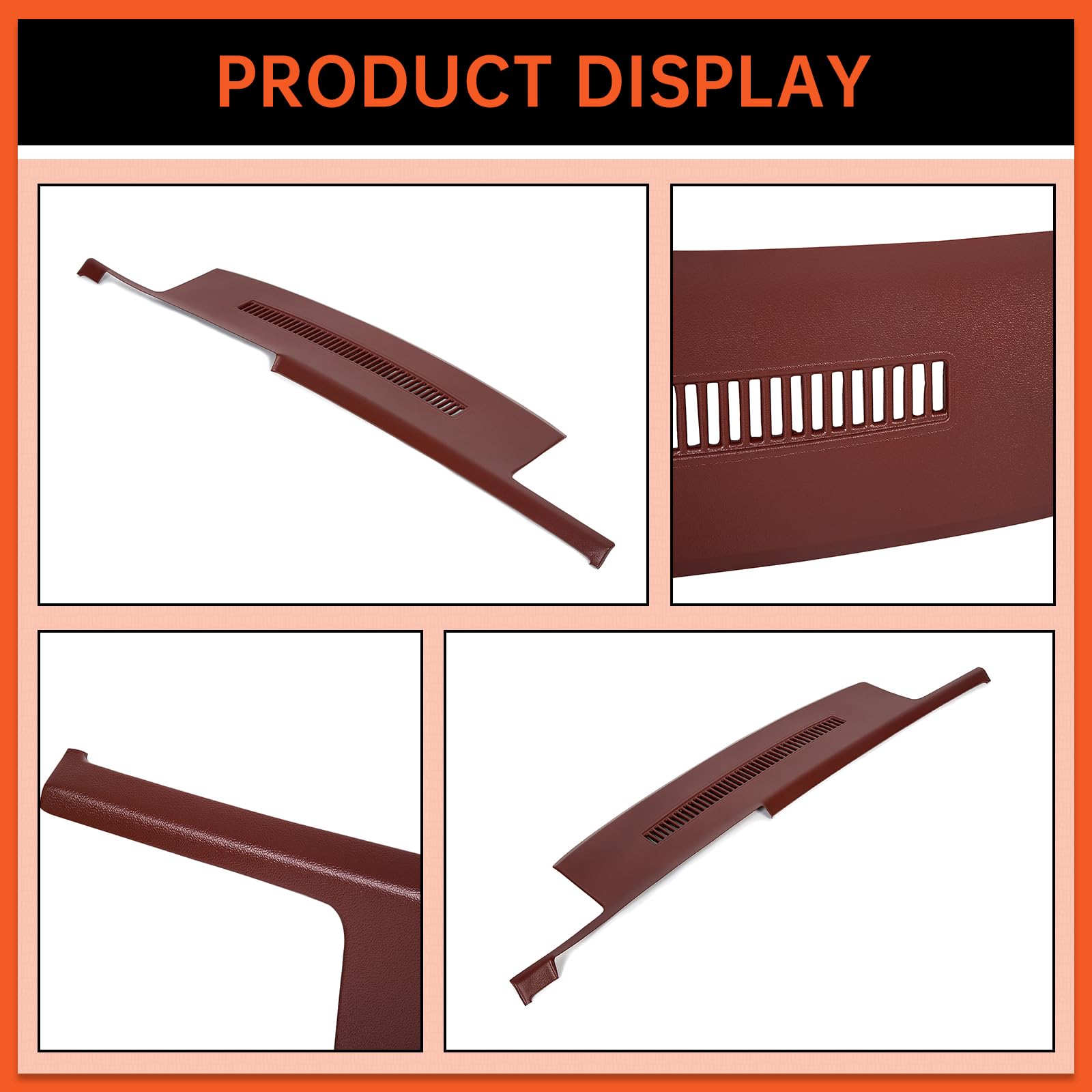 ECOTRIC Molded Dash Cover for 1992-1994 Blazer & 1988-1994 GM Trucks, C1500 C2500 C3500, Garnet, Medium Size