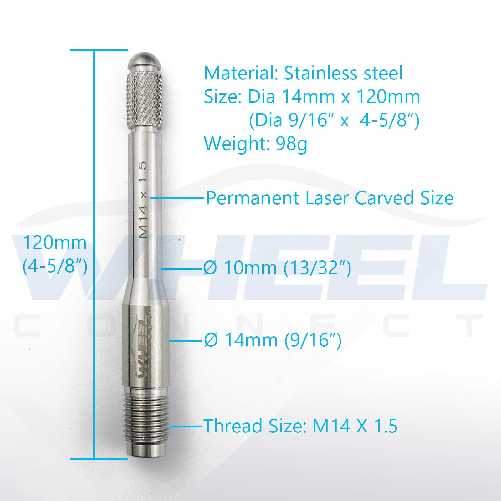 Wheel Connect Wheel Alignment Pin, M14X1.5 Wheel Hanger, Rim Stud Pilot Pin,Guide Studs. Tool For Changing Tires On Cars With Lu