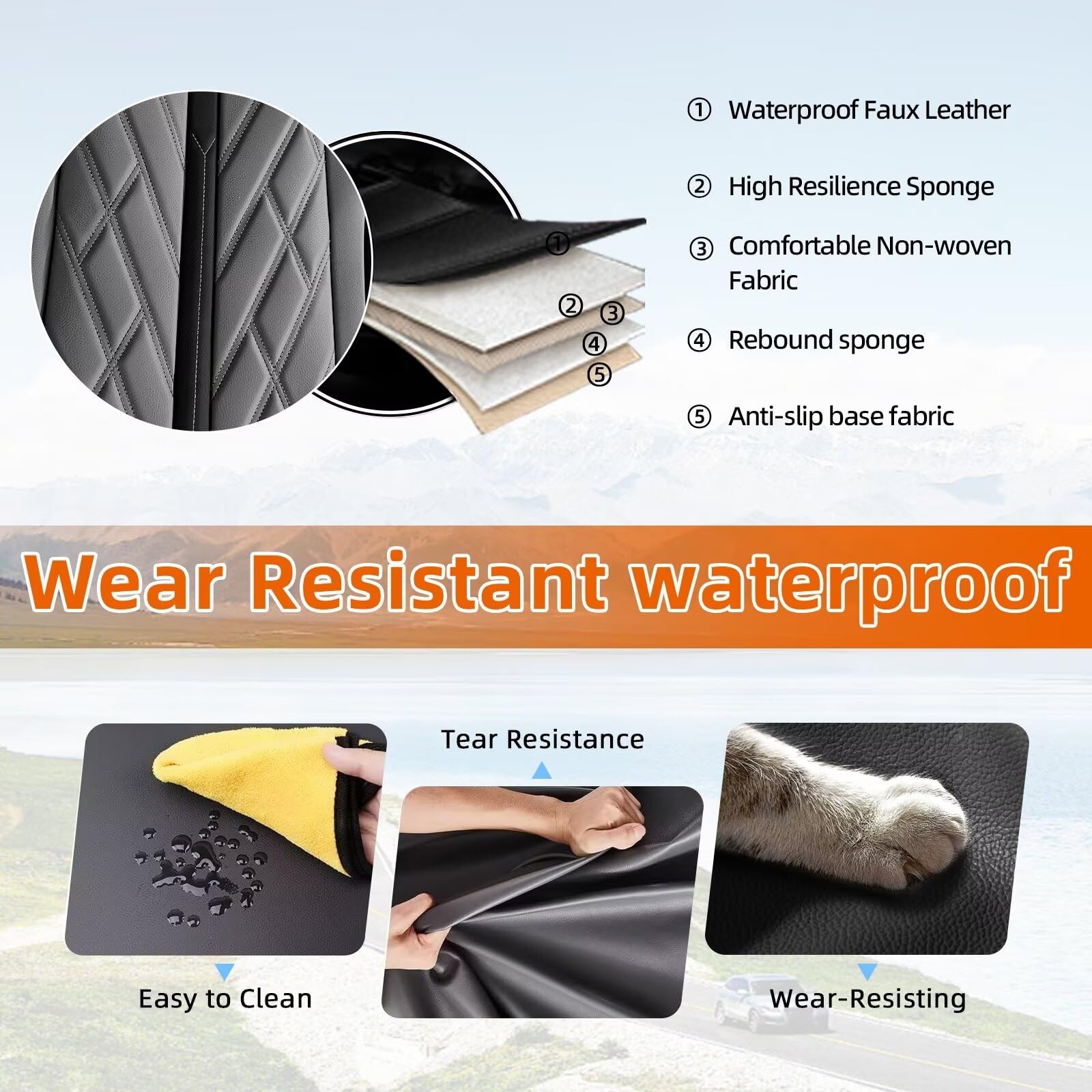 Ttx Lighting 2 Front Seat Covers Fit For 2007-2025 Chevrolet Chevy Silverado Gmc Sierra 1500 2500Hd 3500Hd Trail Boss Z71 Crew D