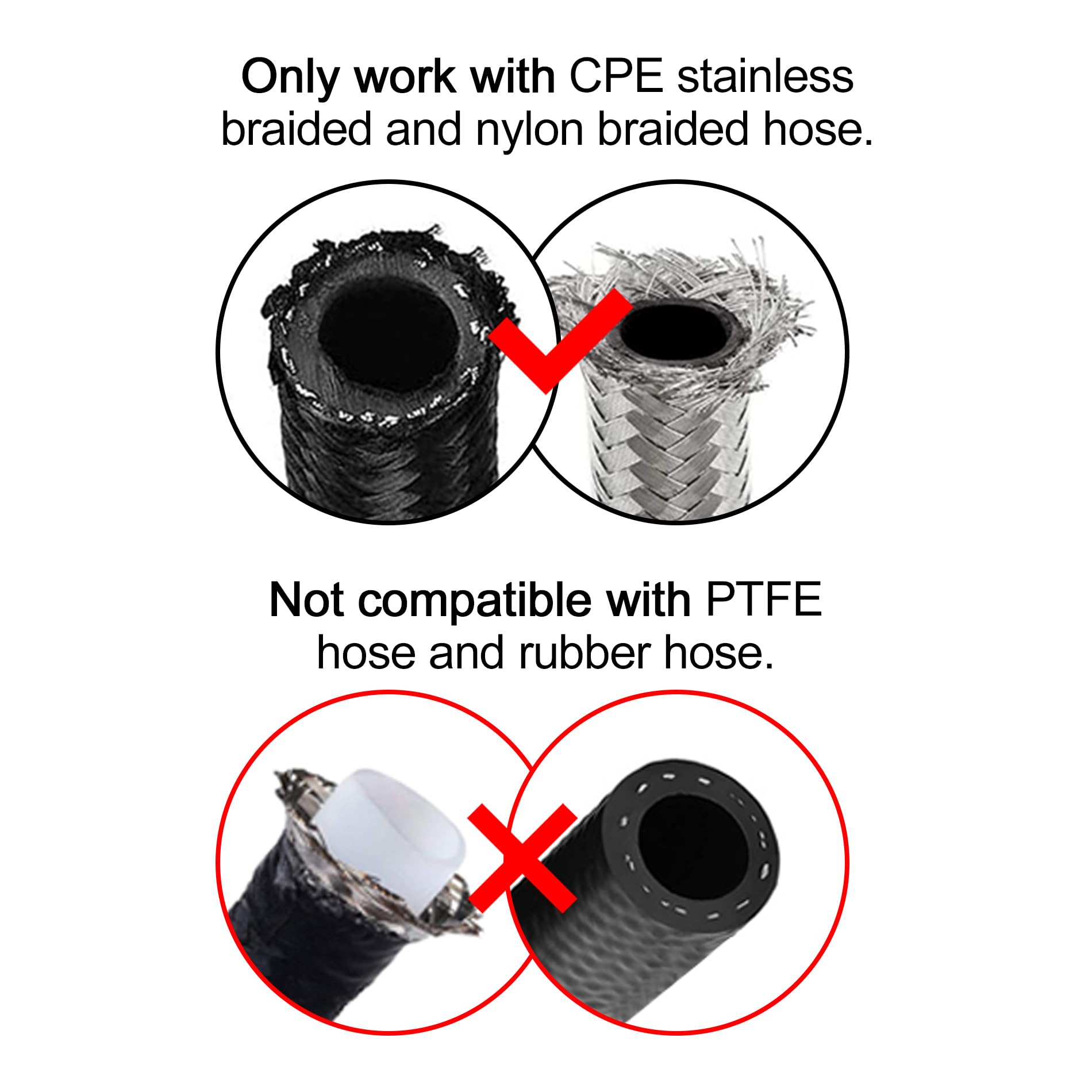 EVIL ENERGY 6AN Hose End Fitting Kit Straight 45 90 180 Degree with AN6 Male to Male Coupler & 6AN Hose Separator Clamp for CPE