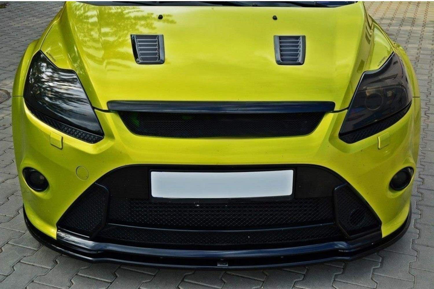 GSRECY Universal Hood Vent Scoop Kit - Carbon Fiber Look Air Intake Louvers for Focus RS ST MK2 Style