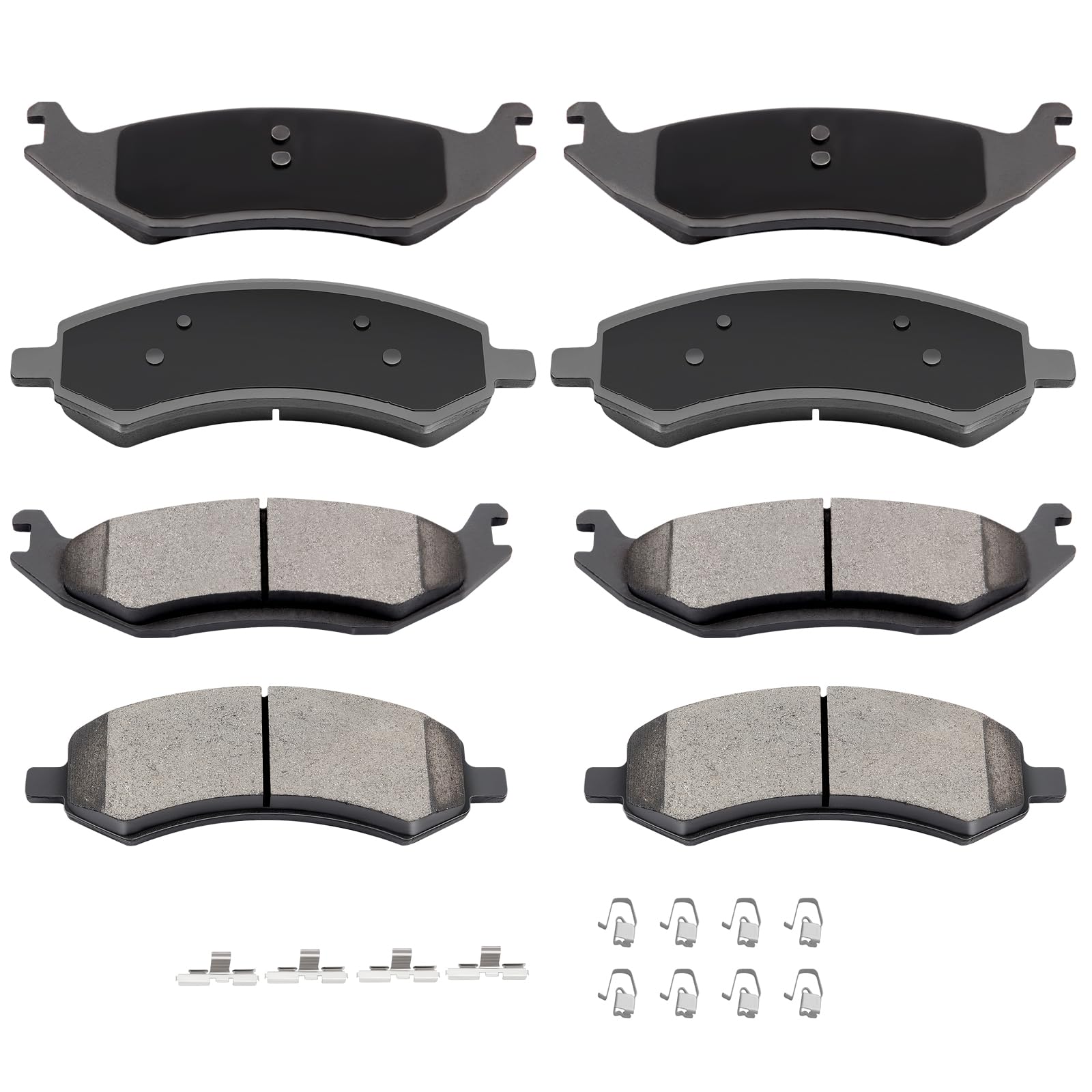 Automuto D967 & D1084 Ceramic Front Rear Brake Pads Set Fit For 07 08 09 For Chrysler Aspen, 07 08 09 For Dodge Durango, 06 07 0
