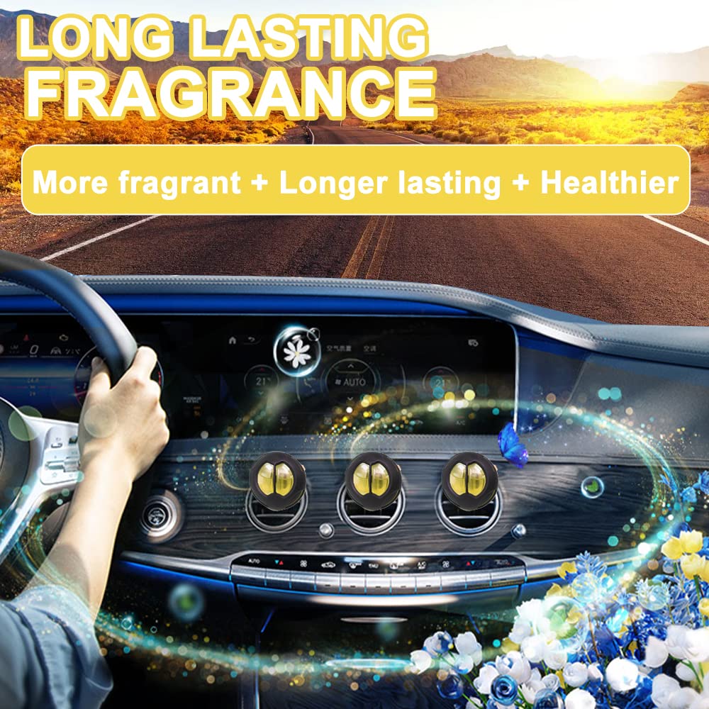 Frairsh Car Air Fresheners Vent Clips, Car Scents Air Freshener Pack Of 6, Fall Car Fresheners Up To 180 Days Long Lasting, Odor