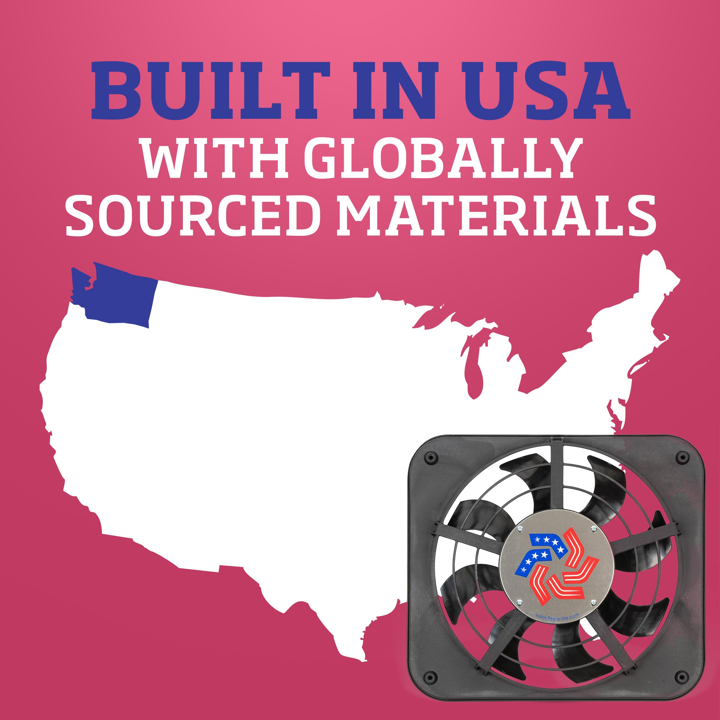 Flex-A-Lite Lo-Profile S-Blade Electric Fan, Puller Fan (123), Car Accessories, 12-1/8 Inches, Black