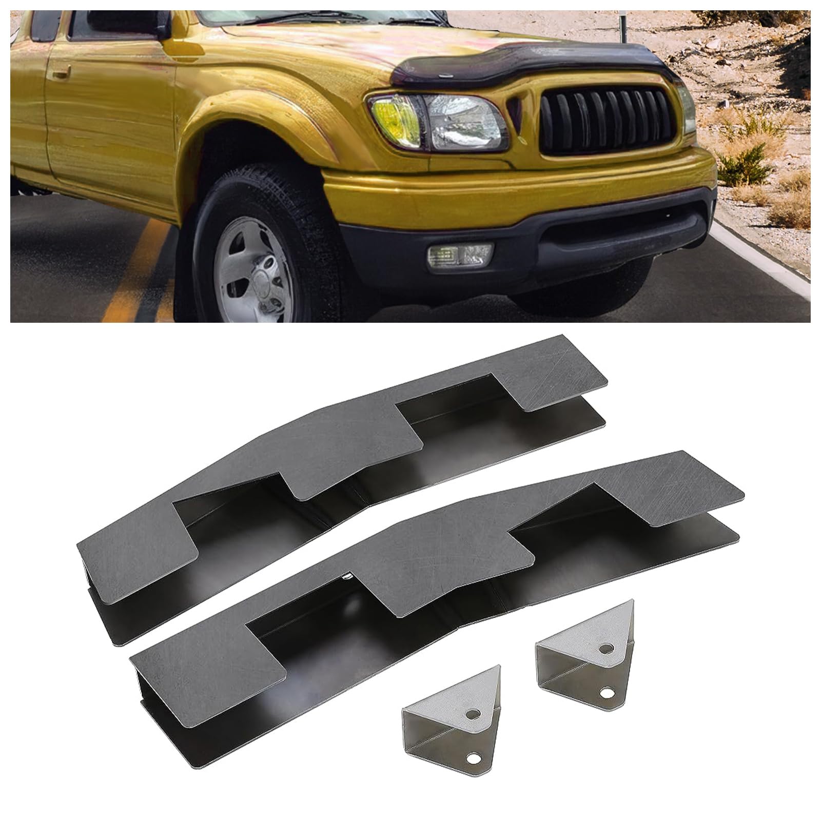 HECASA 2Pcs Mid Frame Rust Repair Kit Compatible with 1996-2004 Toyota Tacoma Extended Cab with Spring Mount Left and Right Side