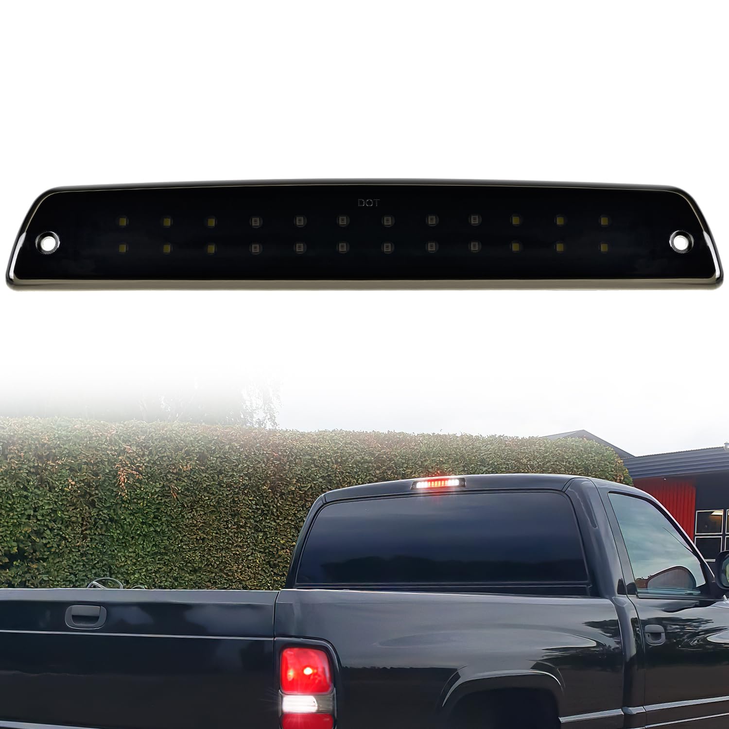 Nilight Third Brake Light Tail High Mount 3Rd Stop Cargo Reverse Lights Smoked Lens Compatible With Dodge Ram 1500 2500 3500 199