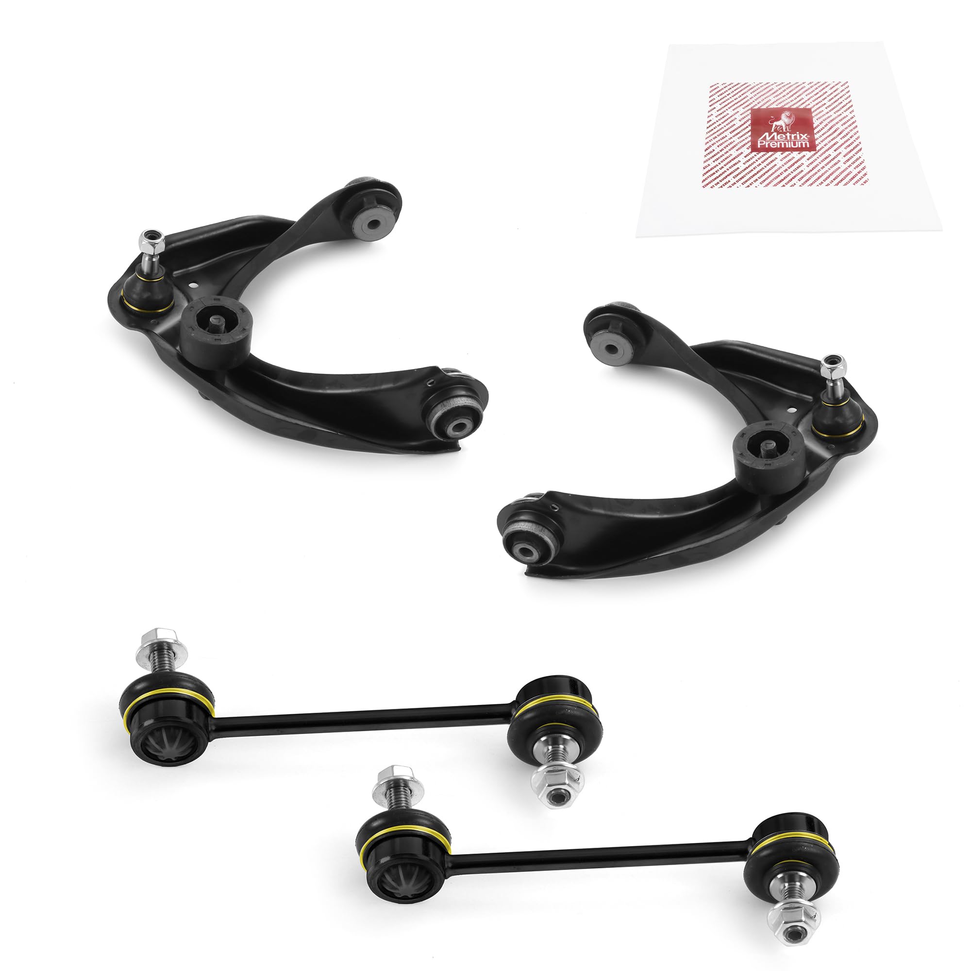Metrix Premium Chassis Parts - 4 Pc Front L/R Upper Control Arm & Front Sway Bar Stabilizer End Link Kit Fits 10-12 Ford Fusion