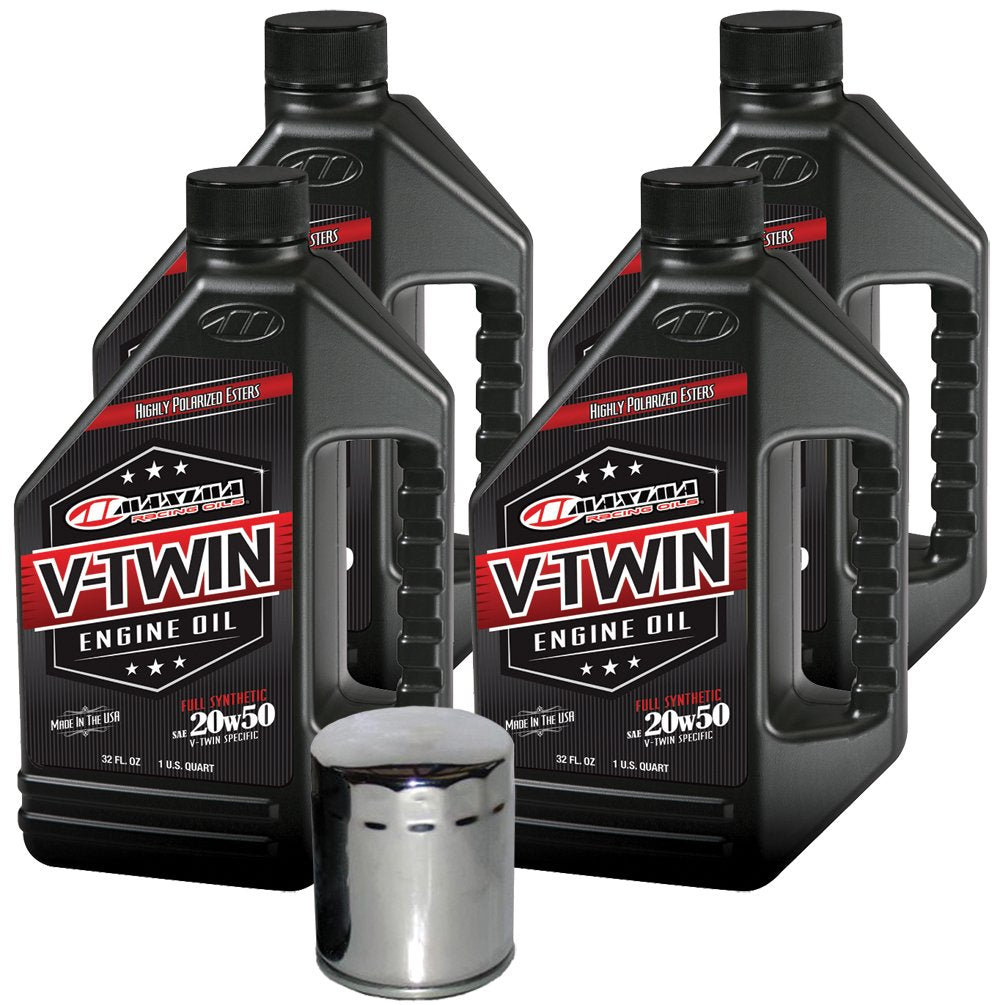 Maximahiflofiltro Vteock13 Full Synthetic Engine Oil Change Kit For Harley Davidson Twin Cam V-Twin - 4 Quart