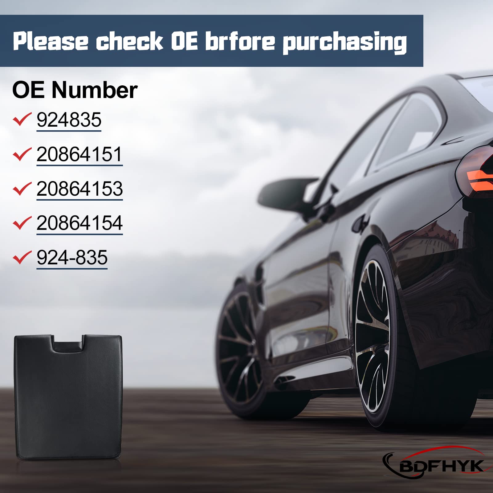 Bdfhyk Center Console Lid Replacement Kit Compatible With Chevy Avalanche Silverado Suburban, Tahoe Gmc Sierra Yukon For 924835, 20864151, 20864153, 20864154, 924-835 (Black)