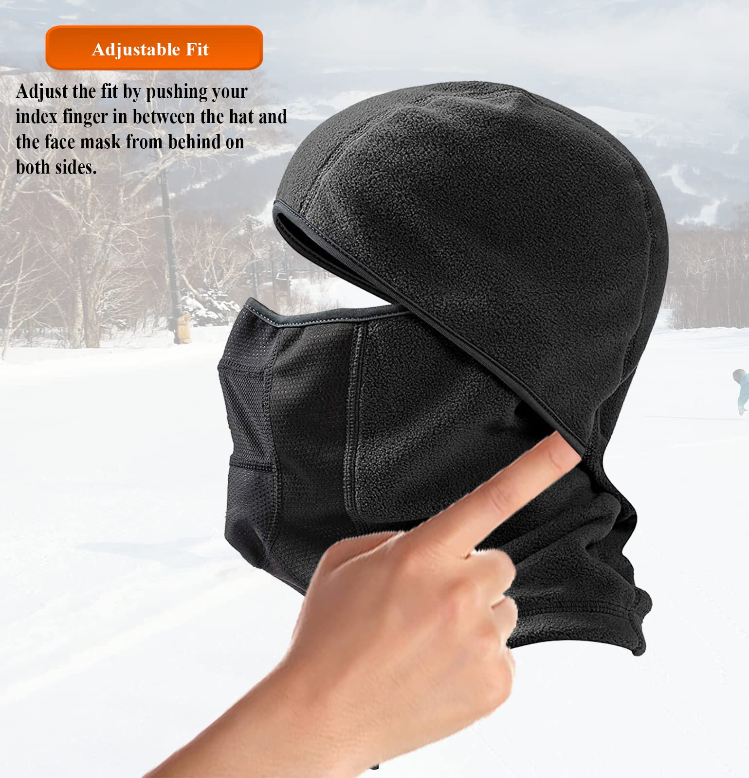 Therma Pro Balaclava Ski Mask Winter Fleece Thermal Face Cover For Men Women Breathable Skiing Motorcycle & Snowboarding, White, Small