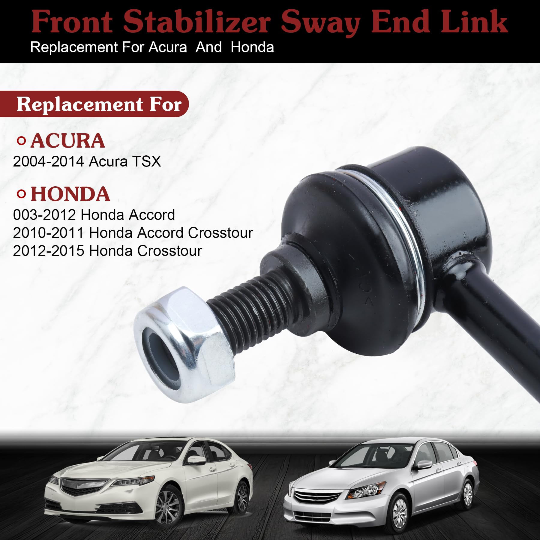 Stiueoav K90456 K90457 Sway Bar Link - Front Stabilizer End Link Compatible With 2004-2014 Acura Tsx?2003-2012 Honda Accord?2010