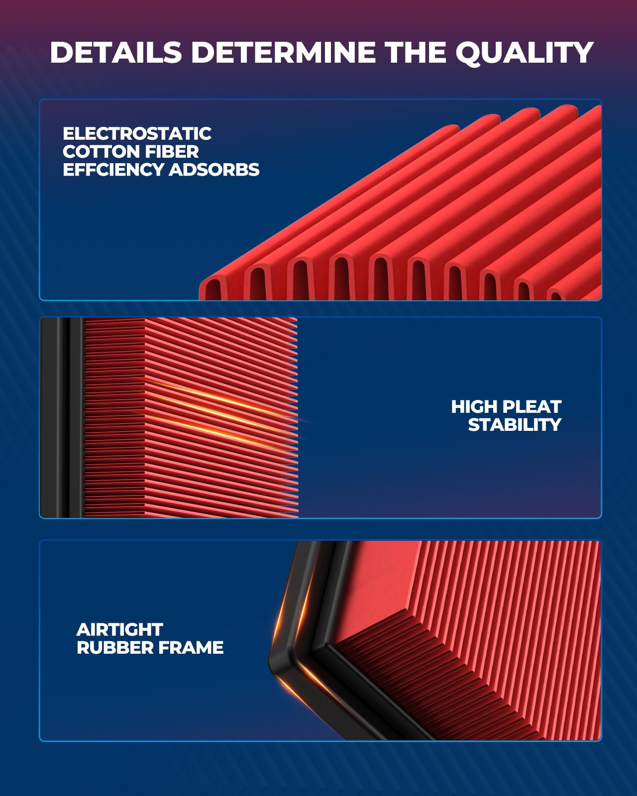 Kax Engine Air Filter, Gaf029 (Ca10262) Air Filter Replace For F150, F250, F350, F450, F650,F750, Expedition, Navigator, 200% Lo