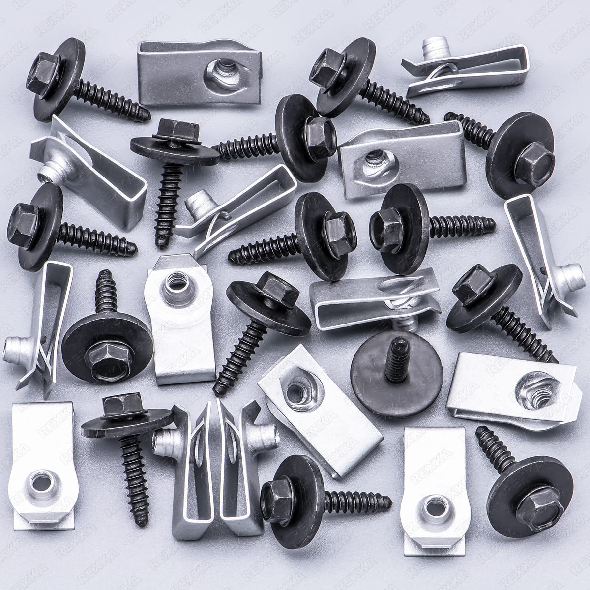 Rexka 15 Sets Fender Liner Bumper Cover Splash Shield Wheelhouse Liner Bolt Screw U Nuts Kit For Gm 11570498 Chevrolet Camaro Co