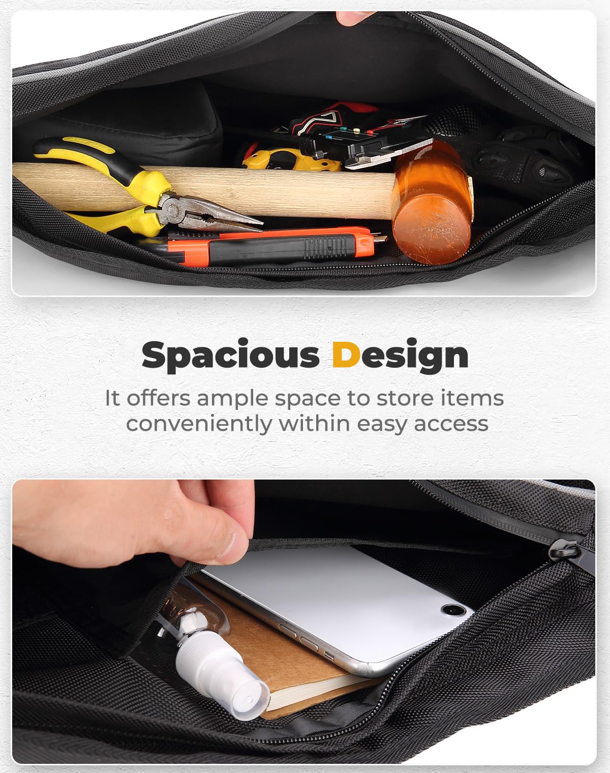 Kemimoto Pro Xp Front Door Bags Compatible With 2020-2024 Polaris Rzr Pro Xp/R/Turbo R Utv Storage Side Door Tool Bags With Knee