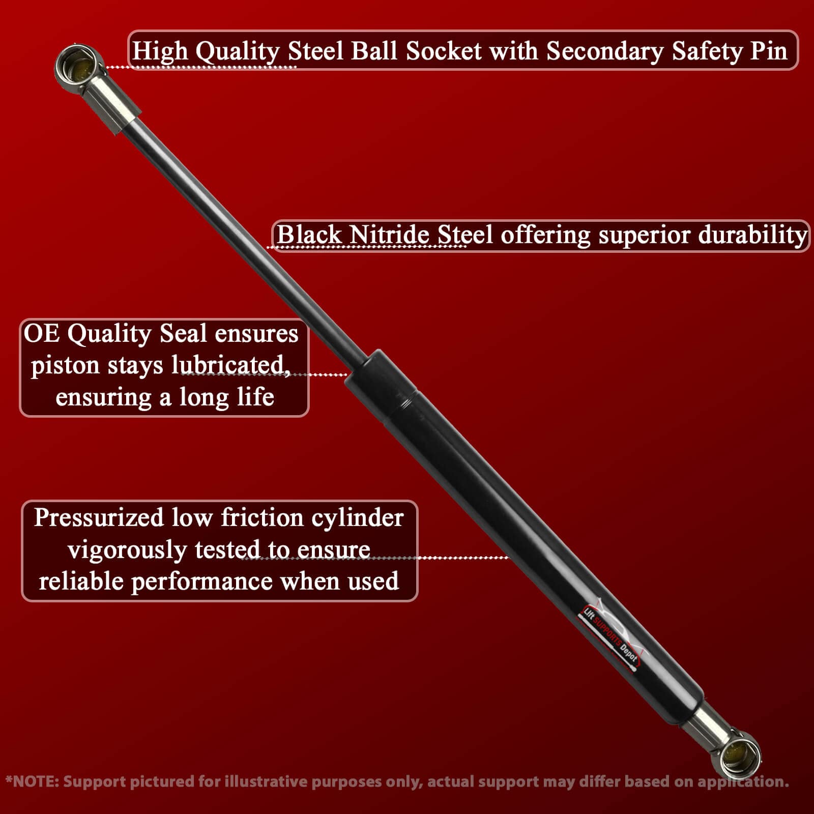 Lift Supports Depot Qty (2) Fits Xc60 2010 To 2017 Liftgate Lift Supports W/O Power Gate Shocks Struts