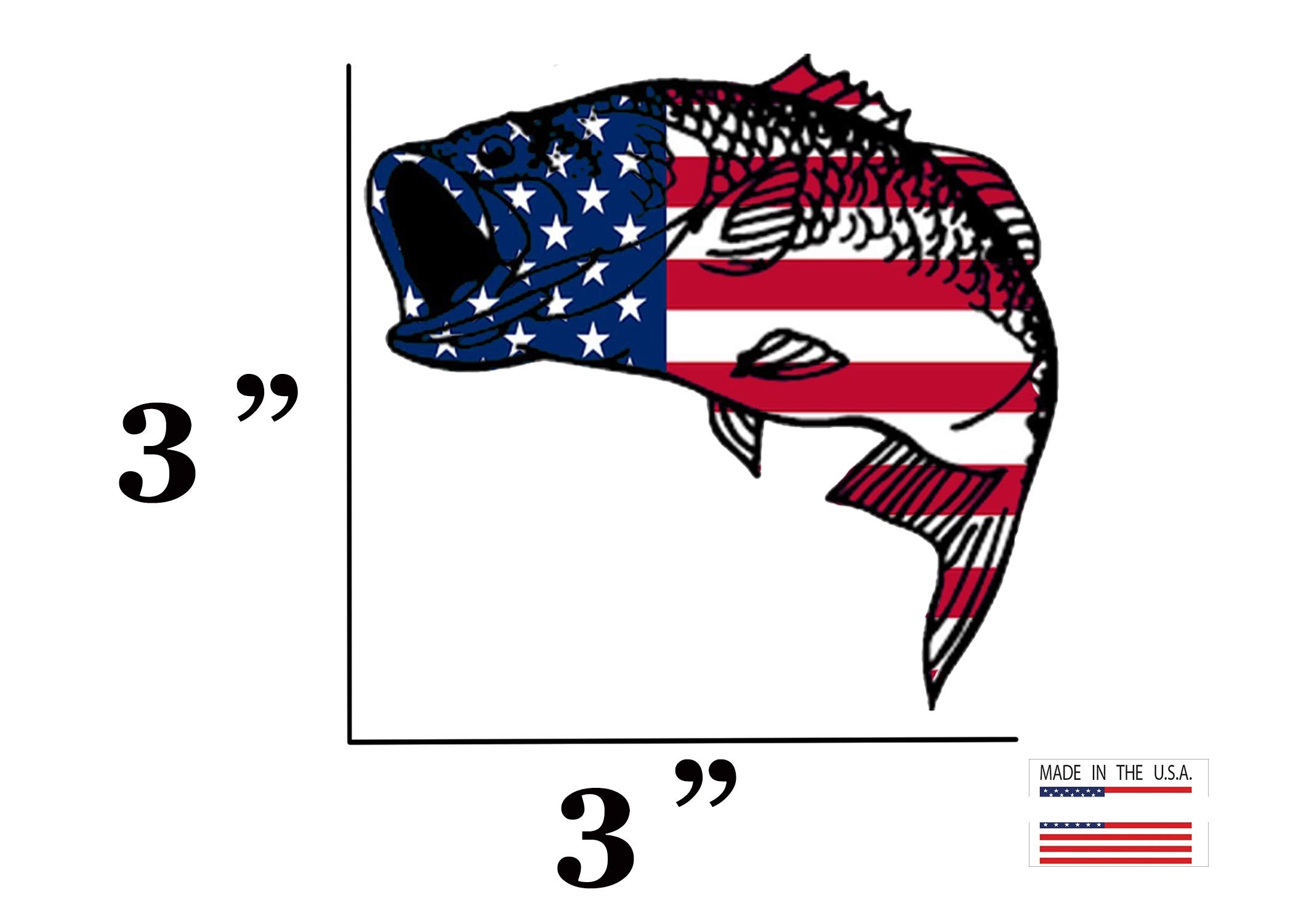 Rogue River Tactical Bass Fish Usa Flag Sticker Decal Fishing Bumper Sticker Fish Patriotic United Auto Decal Car Truck Boat Rv