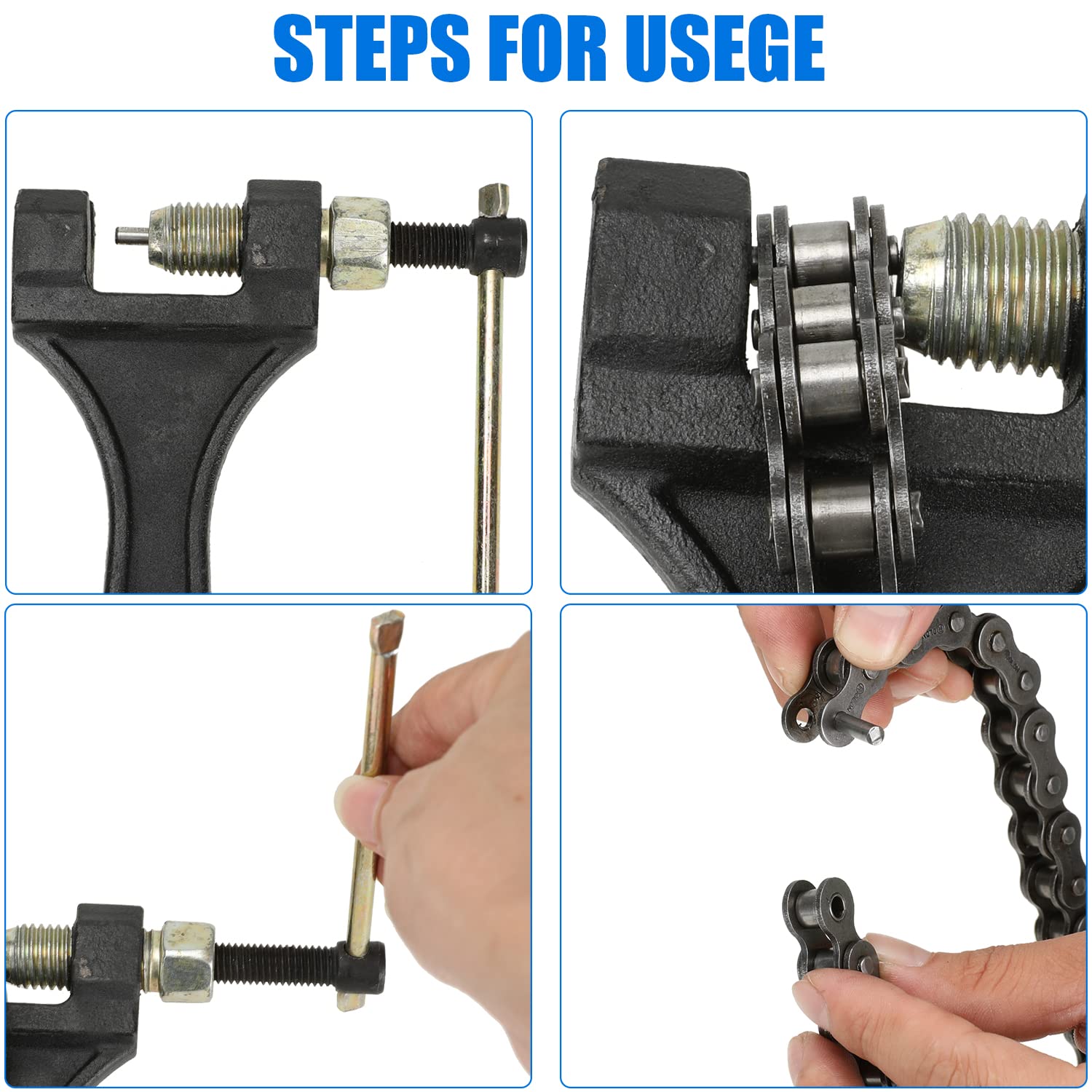 Yoxufa 420 Chain 42 Links With Chain Breaker For Coleman Ct200U Ct200U-Ex Bt200X Baja Warrior Mb200 Trailmaster Massimo Predator