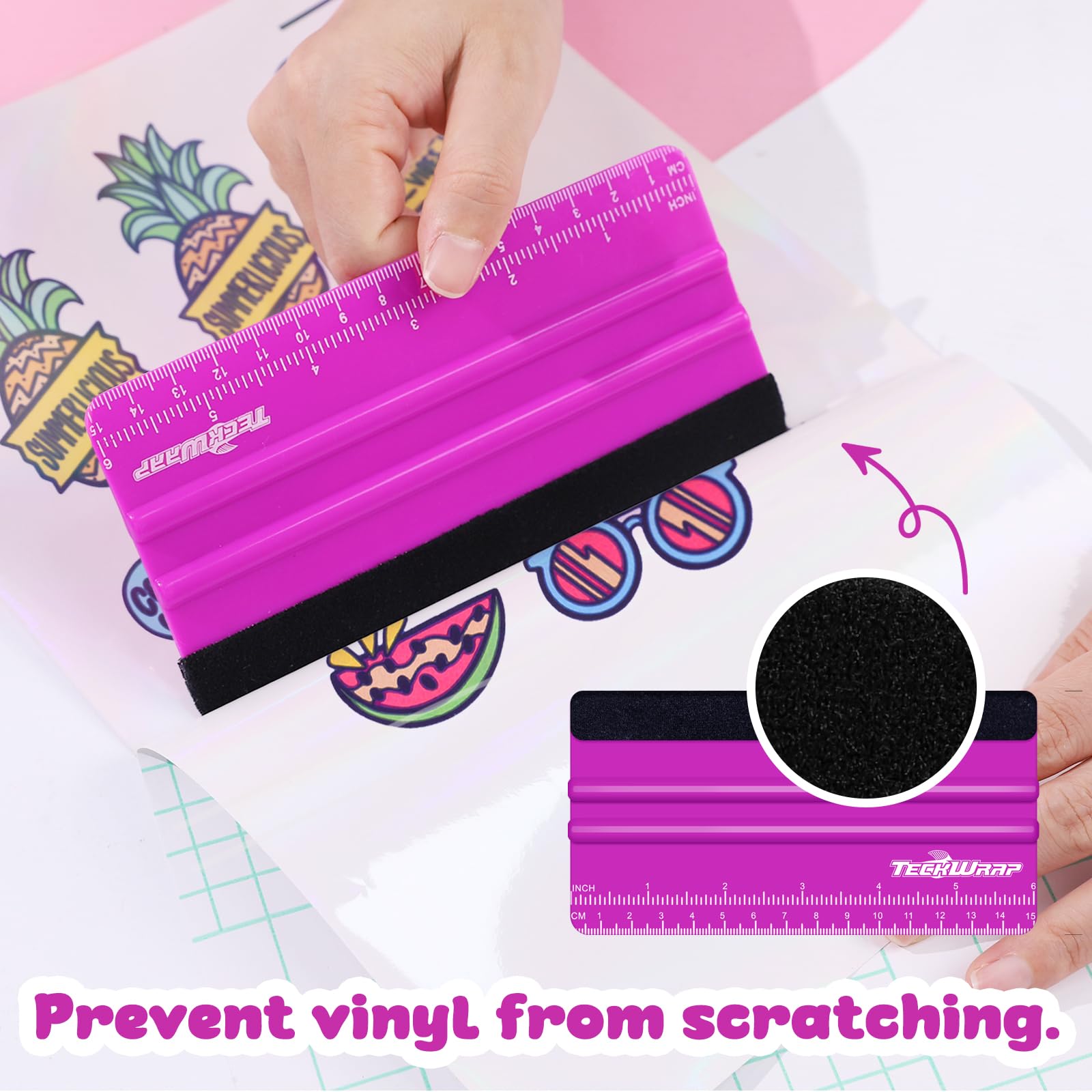 Teckwrap 2 Pcs Professional Plastic Squeegee Tool For Vinyl Decals, Inkjet Vinyl Sticker Paper, And Wallpaper - 6 ''X2.9 '', Scr