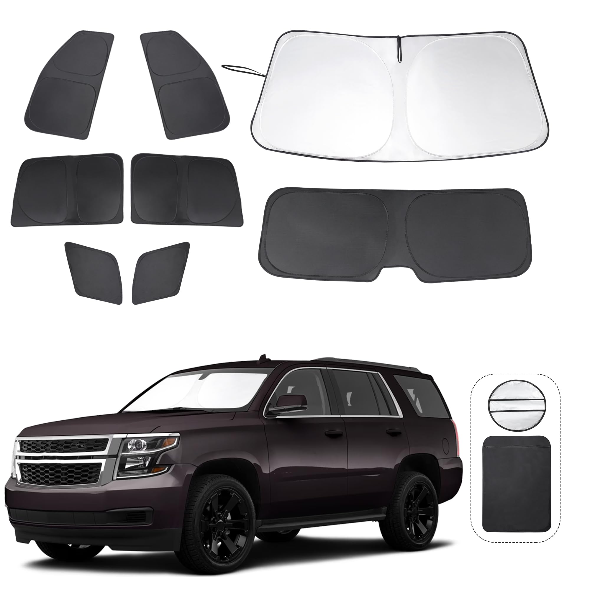 Tinglu Window Shades For Chevrolet Tahoe 2015-2020 Accessories Car Side Full Windows Rear Triangular Windshield Sun Shade Sun Uv