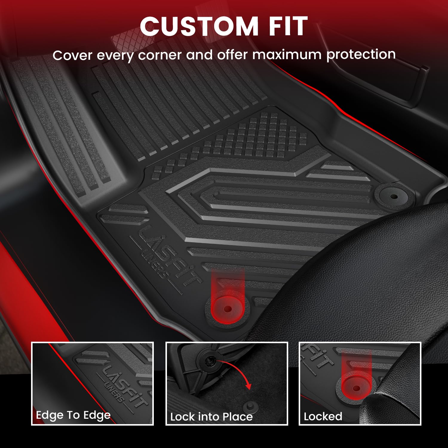 LASFIT Floor Mats & Cargo Liner for Chevrolet Chevy Equinox/GMC Terrain 2018-2024 (Not for Equinox EV 2024-2025), All Weather TP