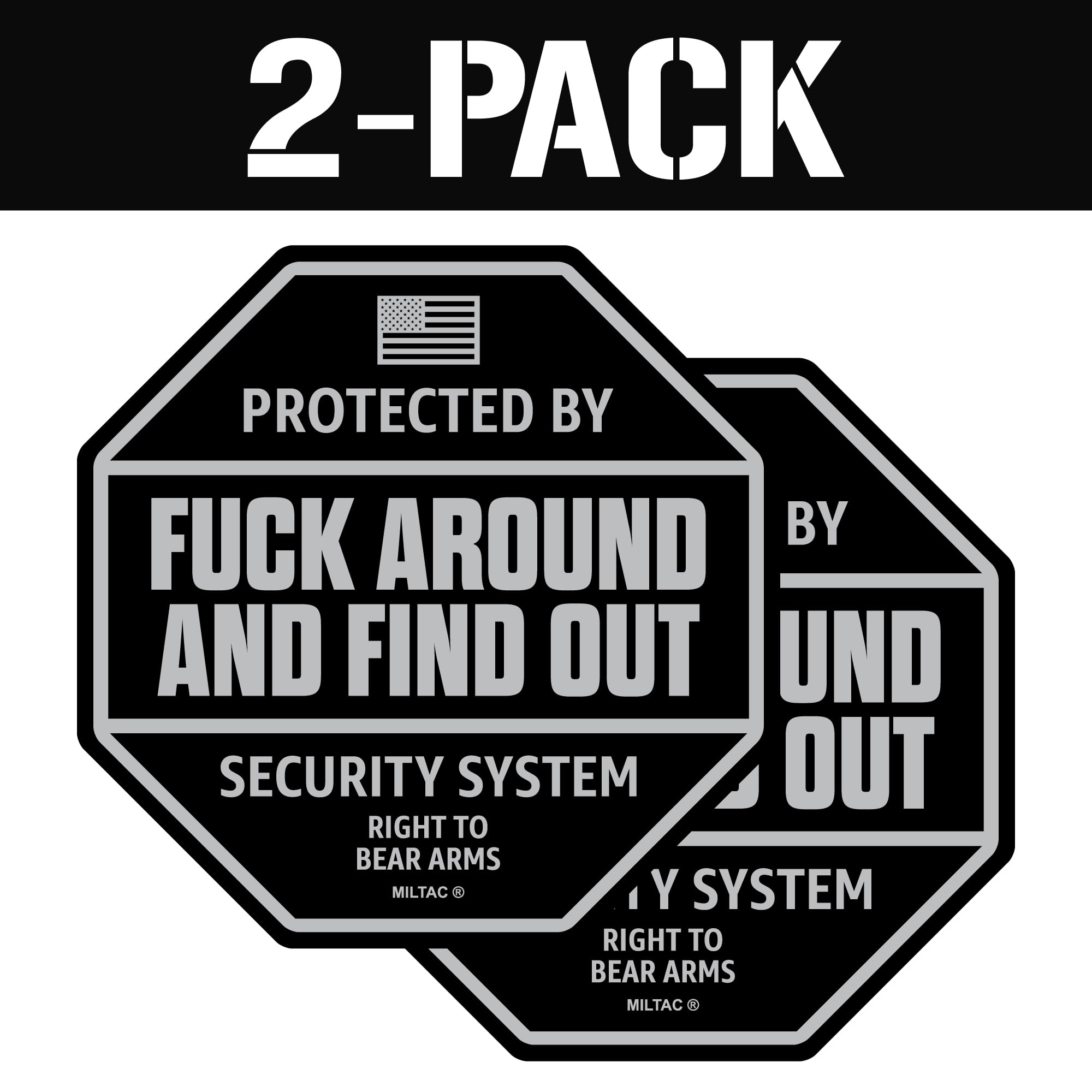 FAFO Sticker - FAFO Security Sign Warning [2-Pack] Protected by Fuck Around and Find Out Decal for Truck, Window | Funny Car Sti