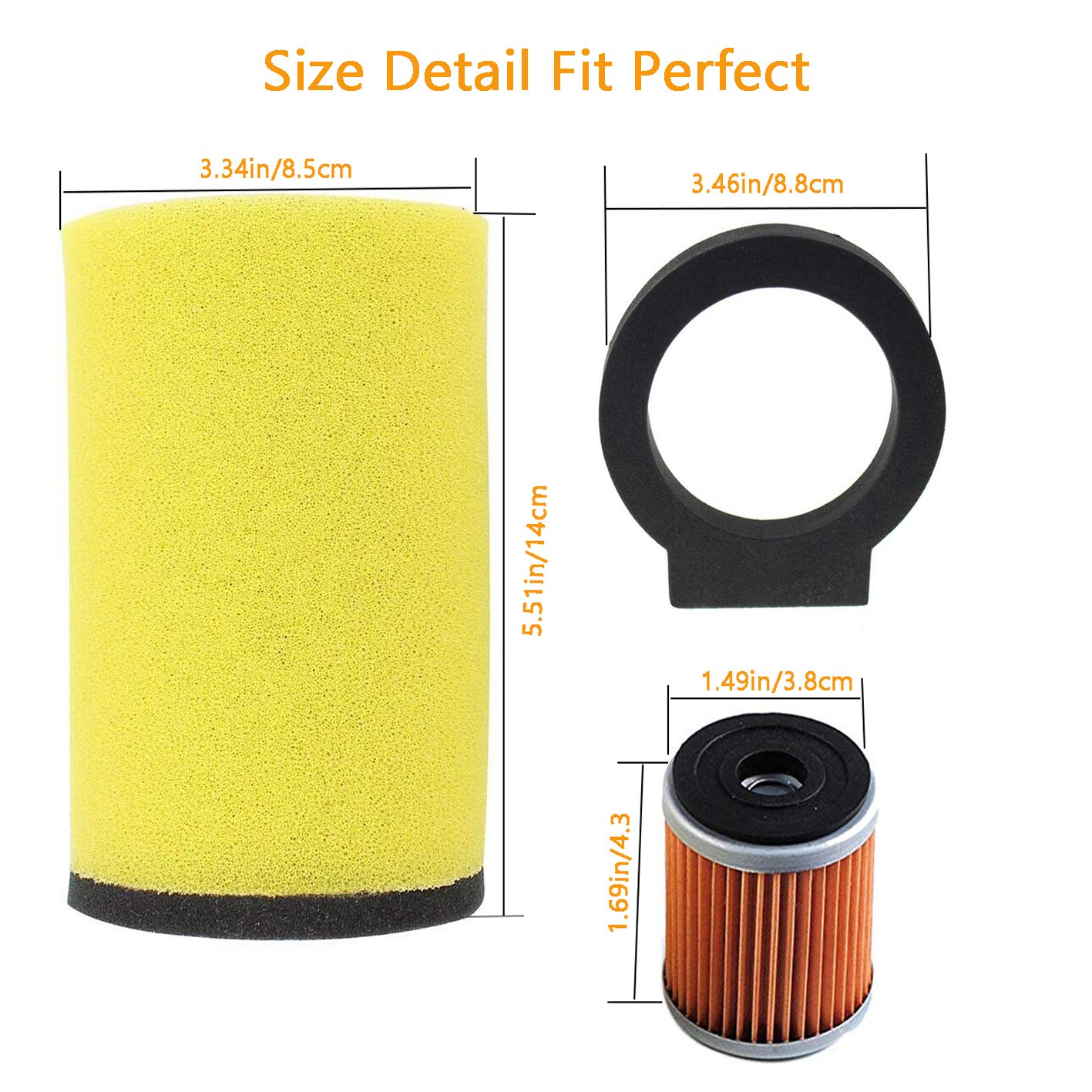 Podoy 1YW-14451-00-00 Air Oil Filter for compatible with Yamaha Timberwolf 250 Big Bear 350 Moto-4 250 350 Kodiak 400 Big Bear 350 Big Bear 4x4 1987-1999 with Spark Plug