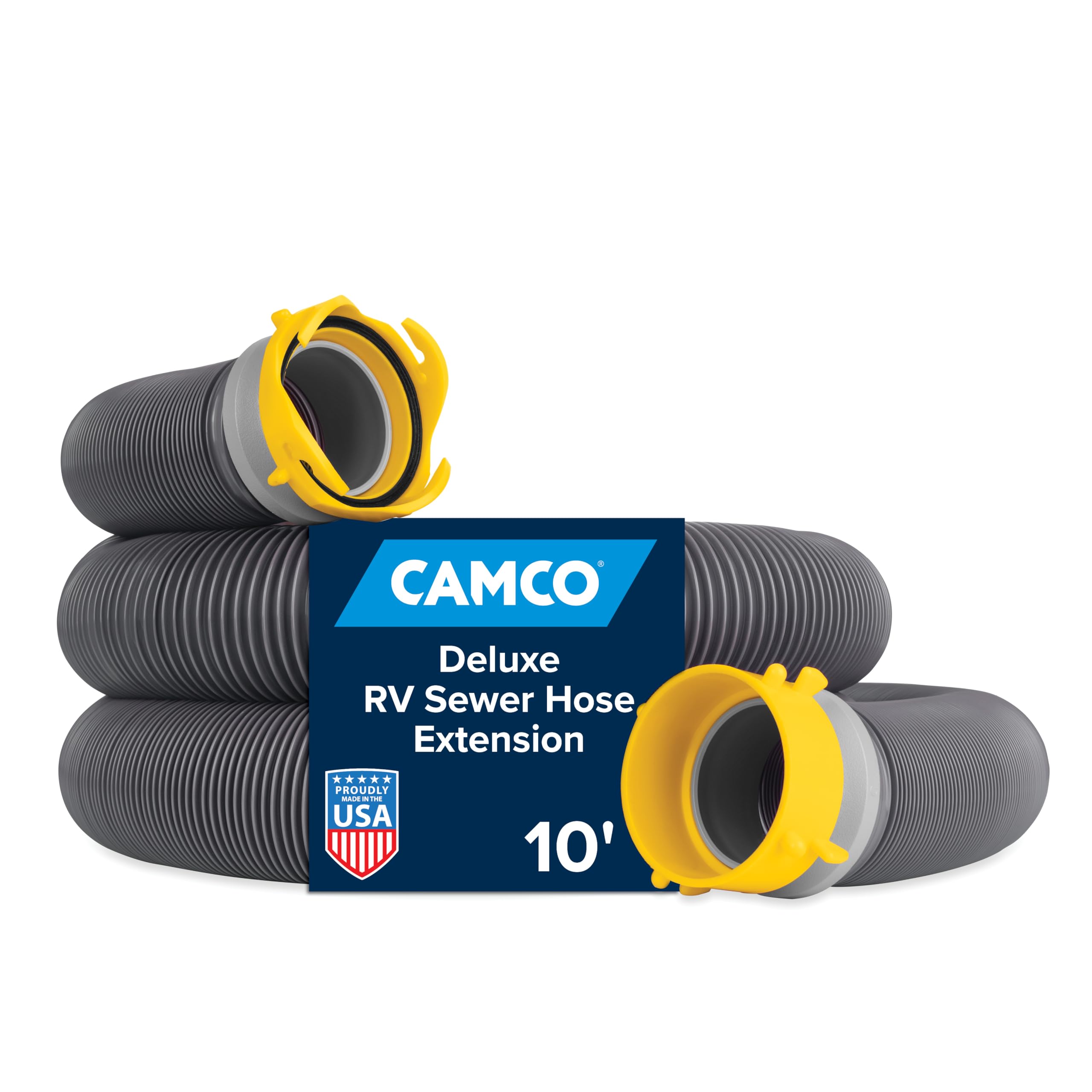 Camco 39664 Deluxe 5 Sewer Hose Extension - Heavy Duty Design with Swivel Fittings, Easy To Use and Compresses For Simple Stora