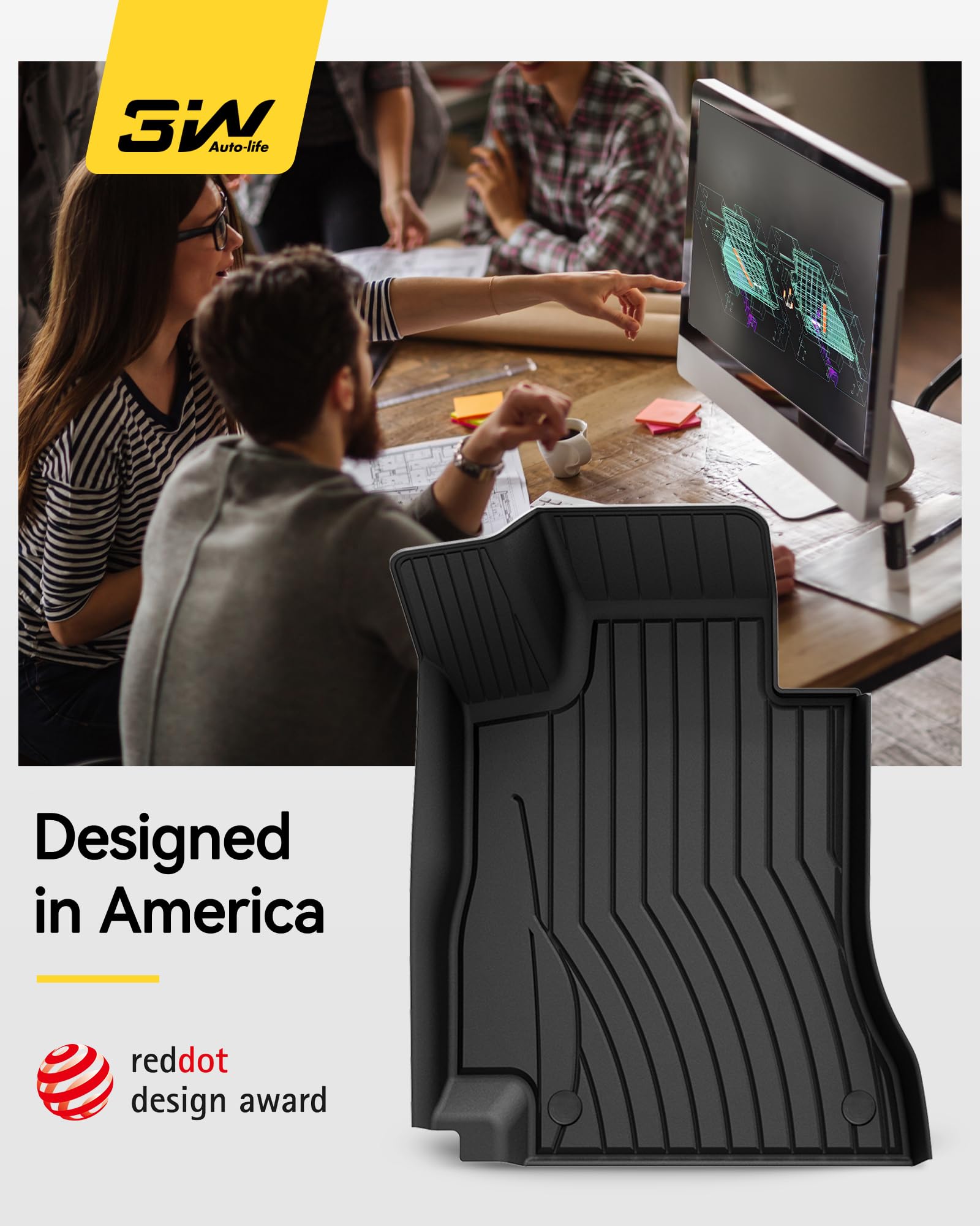 3W Floor Mats & Cargo Liner For Benz E-Class 2017-2023 Tpe All Weather Custom Fit Floor Liner For Benz E-Class, Full Set Car Lin