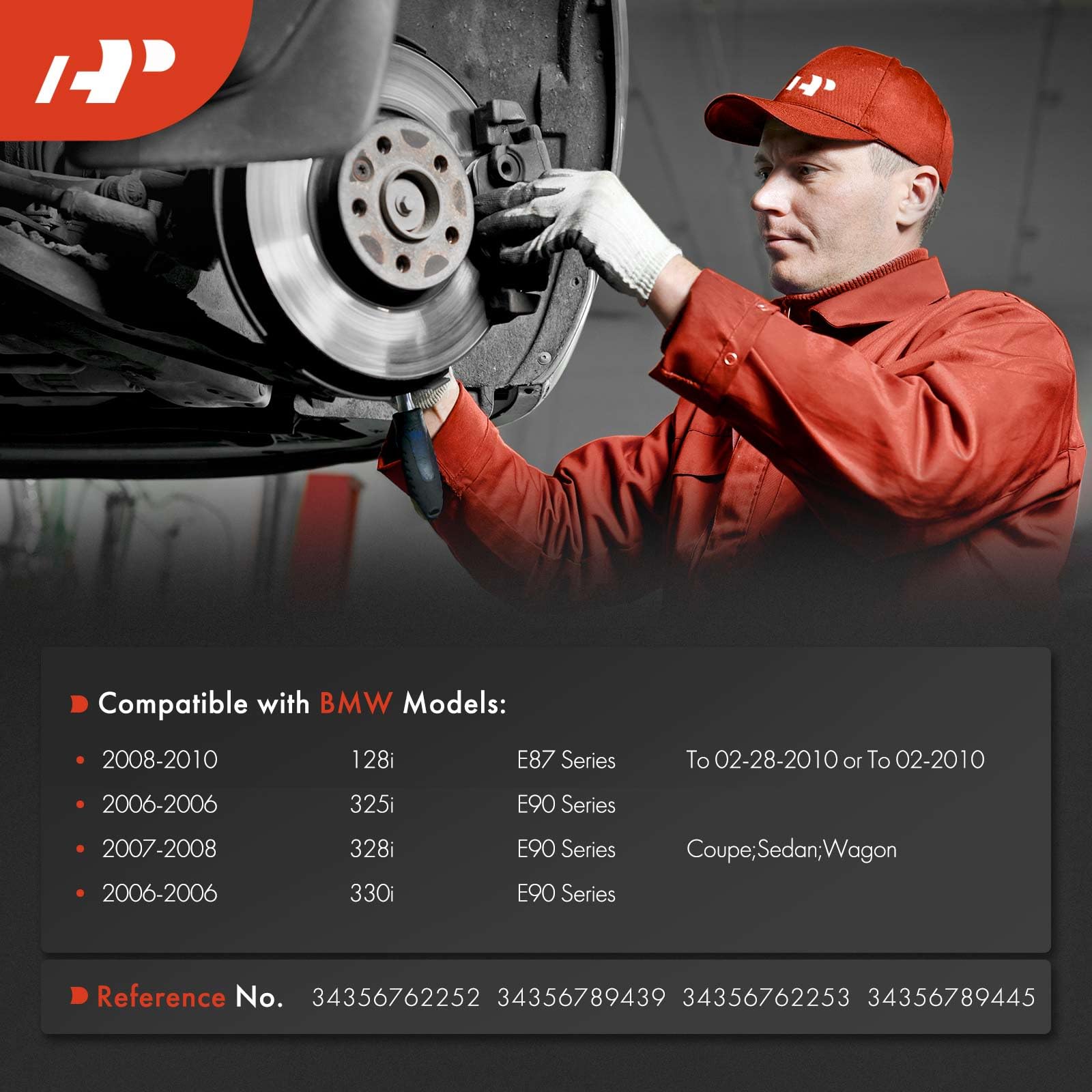 A-Premium Front and Rear Disc Brake Pad Wear Sensors Compatible with BMW E87/E90 Series 128i 2008-2010, 325i 2006, 328i 2007-2008, 330i 2006, 2-PC Set