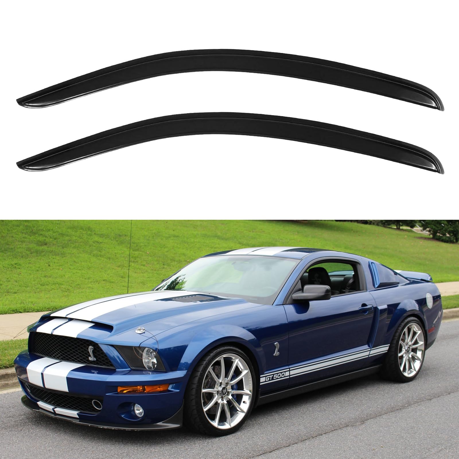 Window Visors Rain Guards Shield for 2005-2009 Ford Mustang, Out-Channel Window Vent Wind Deflectors Visors Shades for 05-09 For